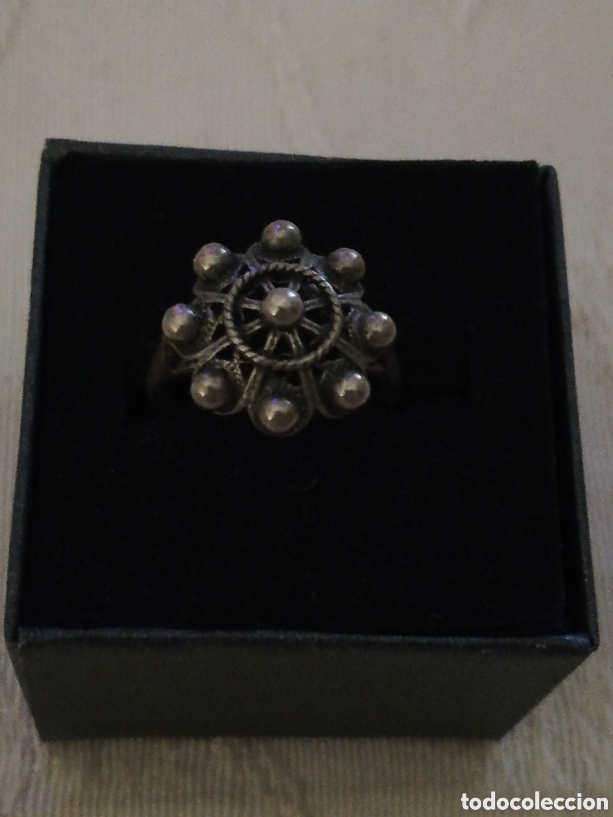 Joyeria: ANTIGUO ANILLO. SORTIJA DE PLATA . BOTON CHARRO - Foto 6