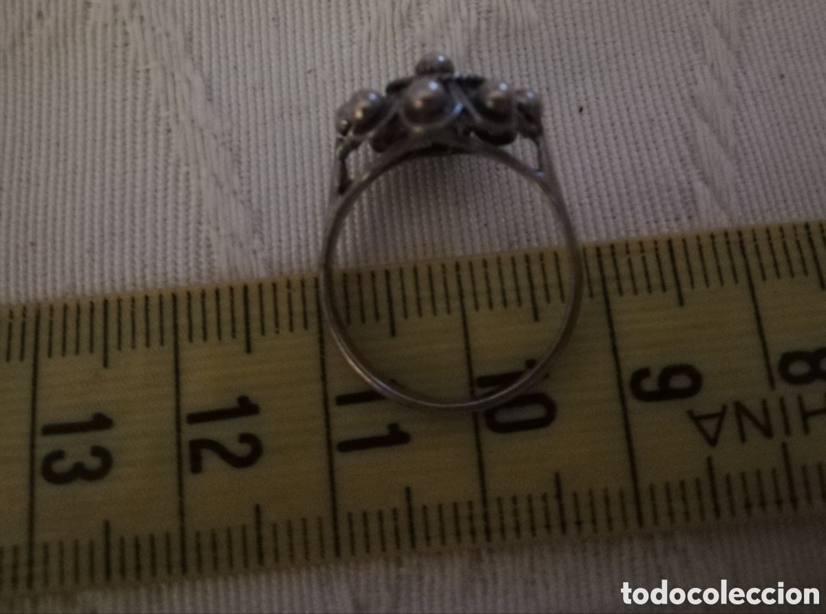 Joyeria: ANTIGUO ANILLO. SORTIJA DE PLATA . BOTON CHARRO - Foto 7
