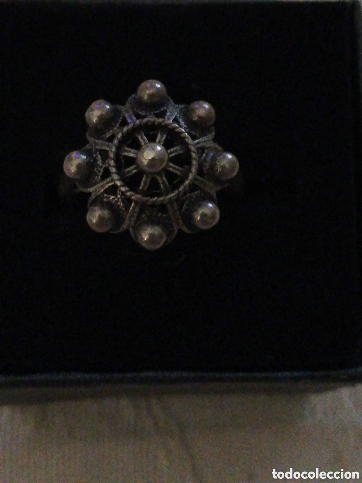 Joyeria: ANTIGUO ANILLO. SORTIJA DE PLATA . BOTON CHARRO - Foto 4