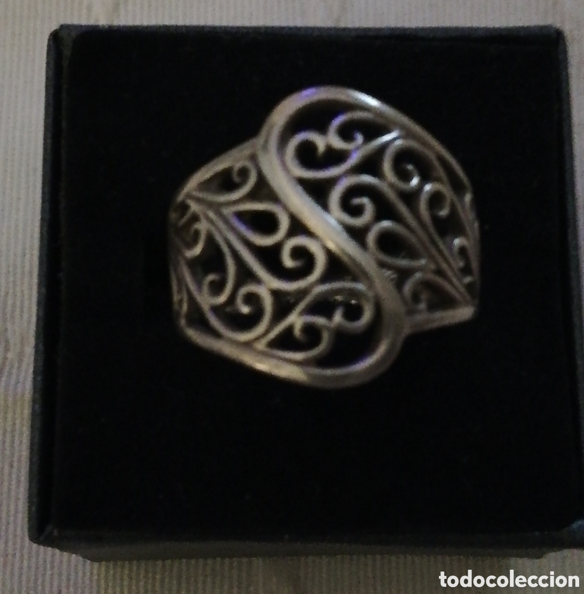 Joyeria: VINTAGE. ROBUSTO ANILLO, SORTIJA DE PLATA CALADO - Foto 3