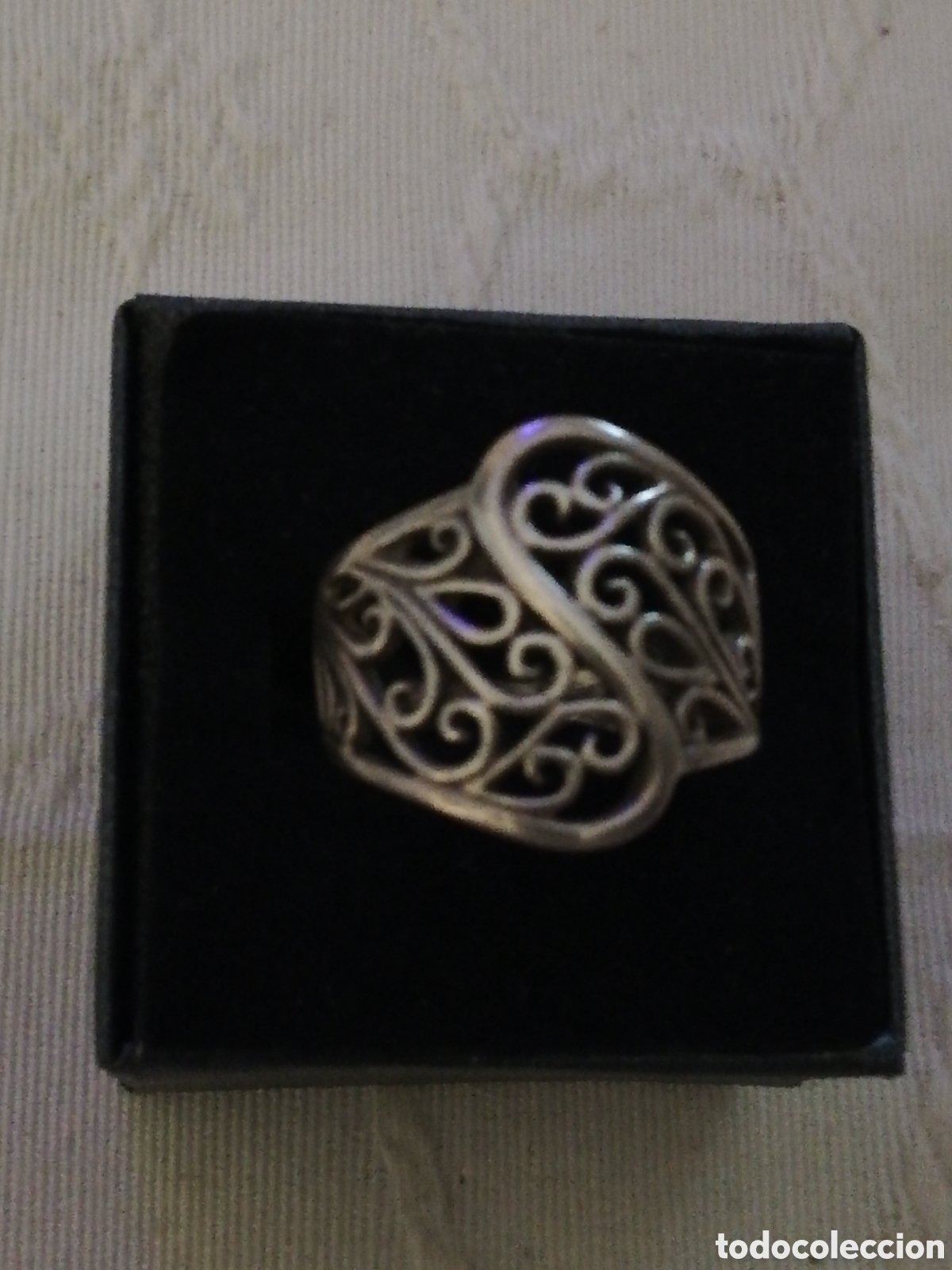 Joyeria: VINTAGE. ROBUSTO ANILLO, SORTIJA DE PLATA CALADO - Foto 4