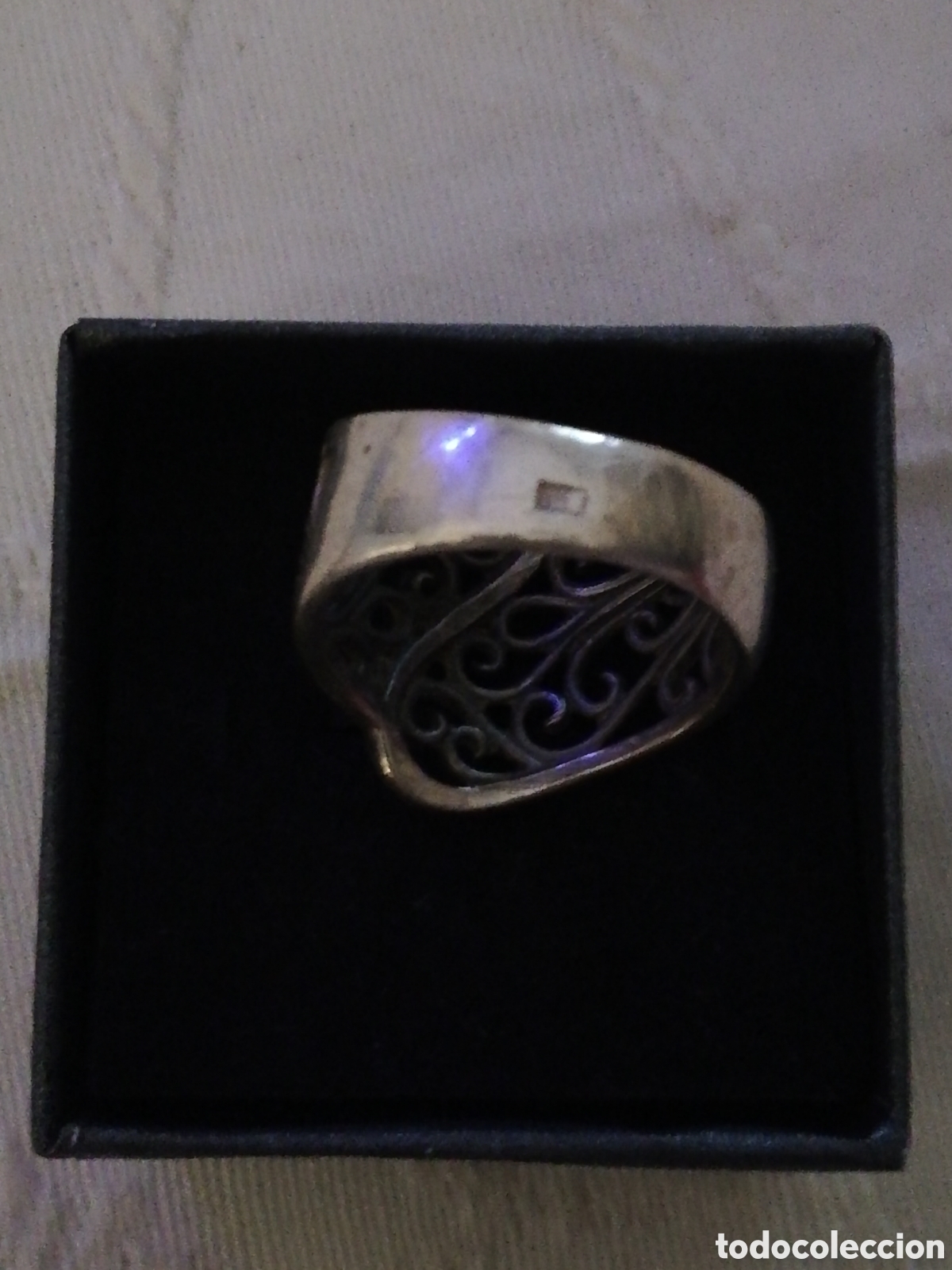 Joyeria: VINTAGE. ROBUSTO ANILLO, SORTIJA DE PLATA CALADO - Foto 5