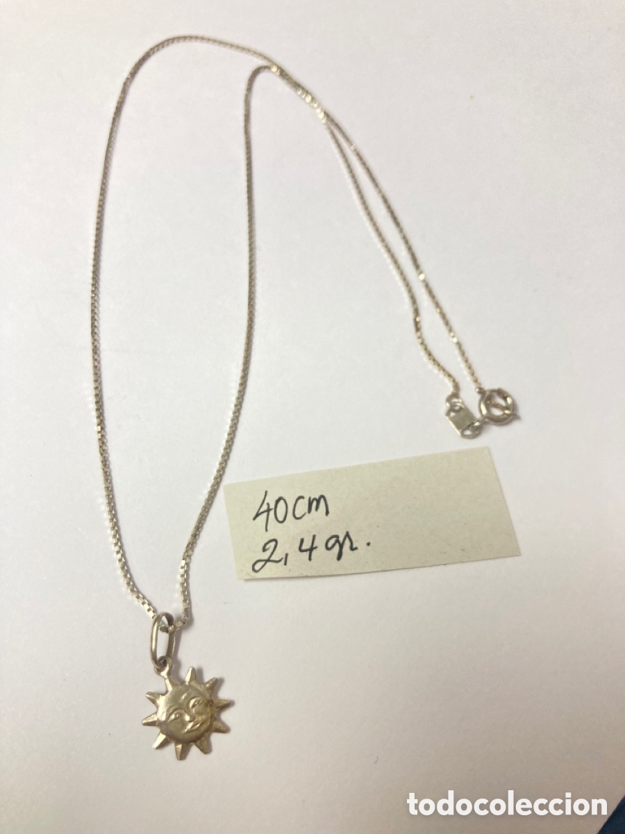 Joyeria: Cadena con colgante de sol de plata - Foto 1