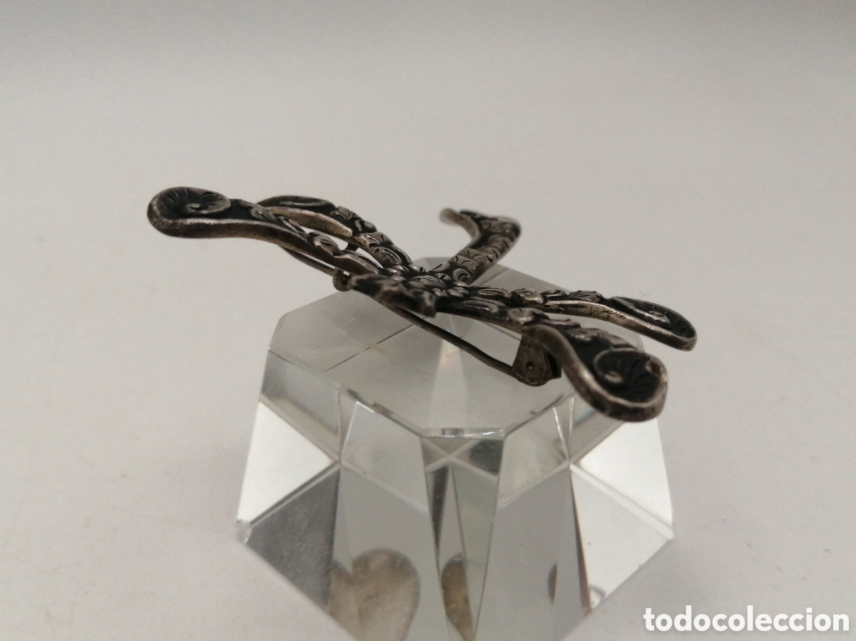 Joyeria: Antiguo broche plata 800mls. Scorpion - Foto 4