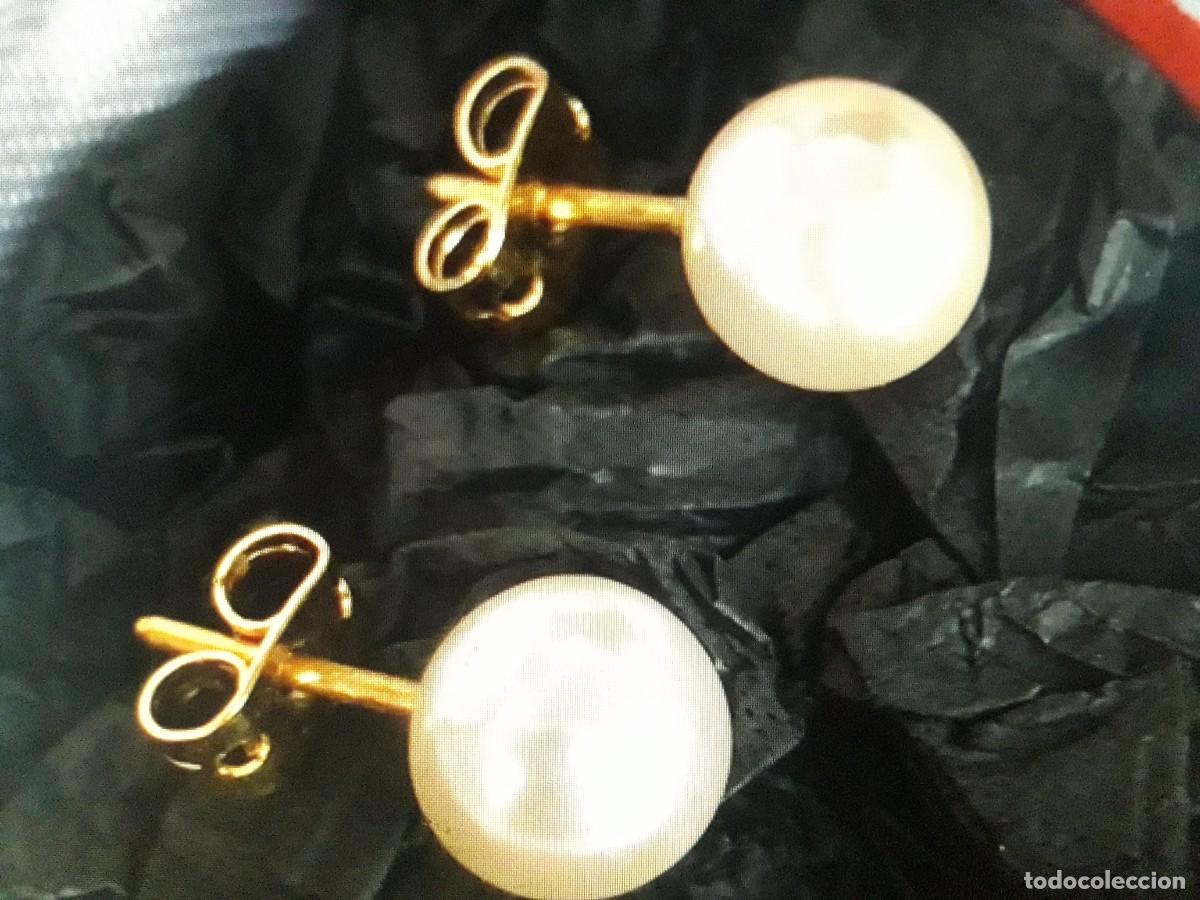 Joyeria: Pendientes vintage con perla sintetica chapados en oro