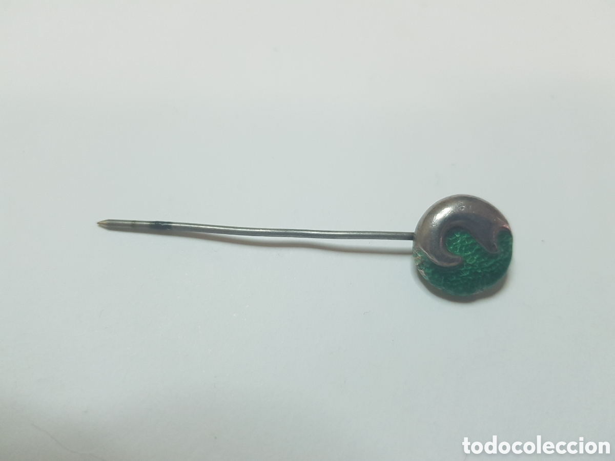 Joyeria: #648 Alfiler verde plata de ley 925 6cm - Foto 1
