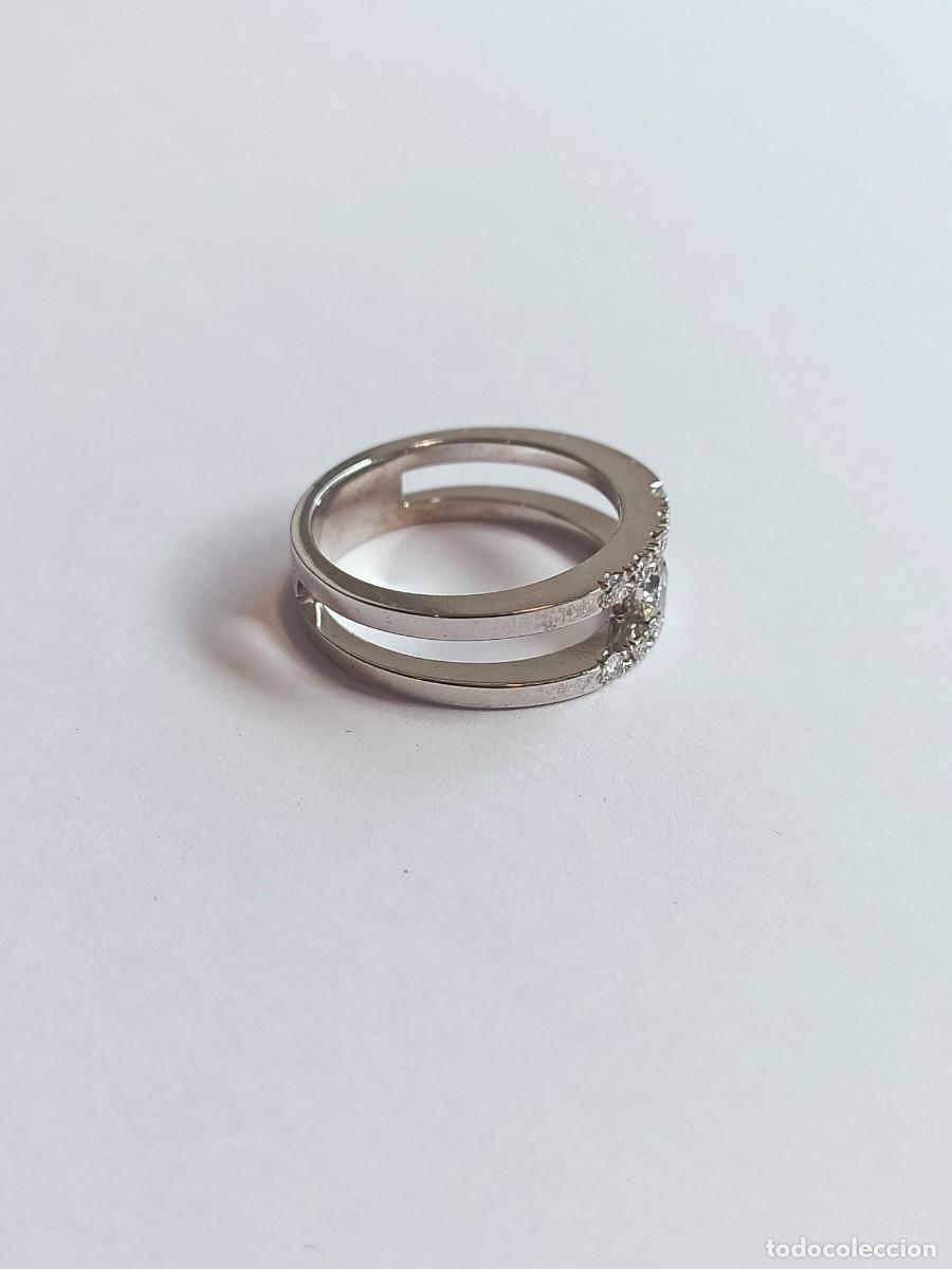 Joyeria: Anillo de oro blanco 18k y diamantes - Foto 3