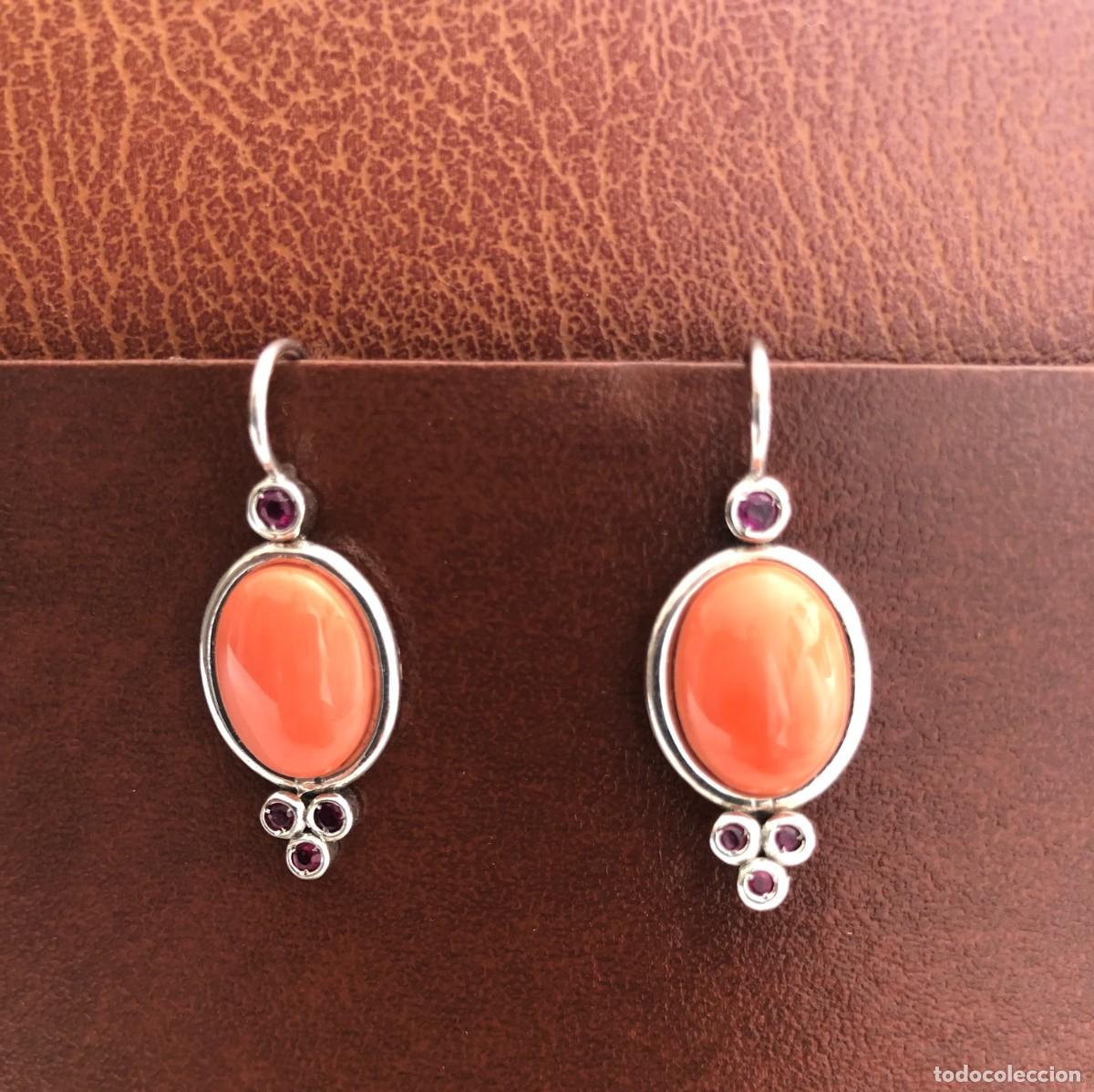Joyeria: PENDIENTES CORAL Y PLATA - Foto 1