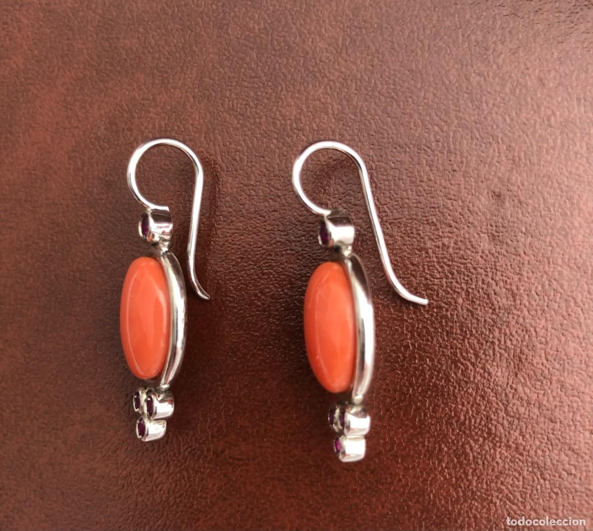 Joyeria: PENDIENTES CORAL Y PLATA - Foto 2