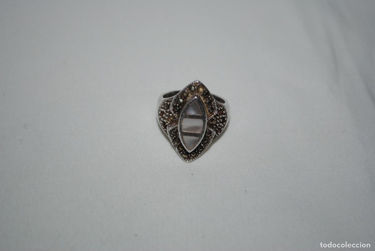 Joyeria: ANILLO DE PLATA Y NACAR EN PUNTA DE FLECHA - Foto 3