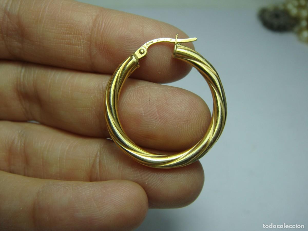 Joyeria: Pendiente argolla en oro de 9k (375) &ndash; 25 mm - Foto 2