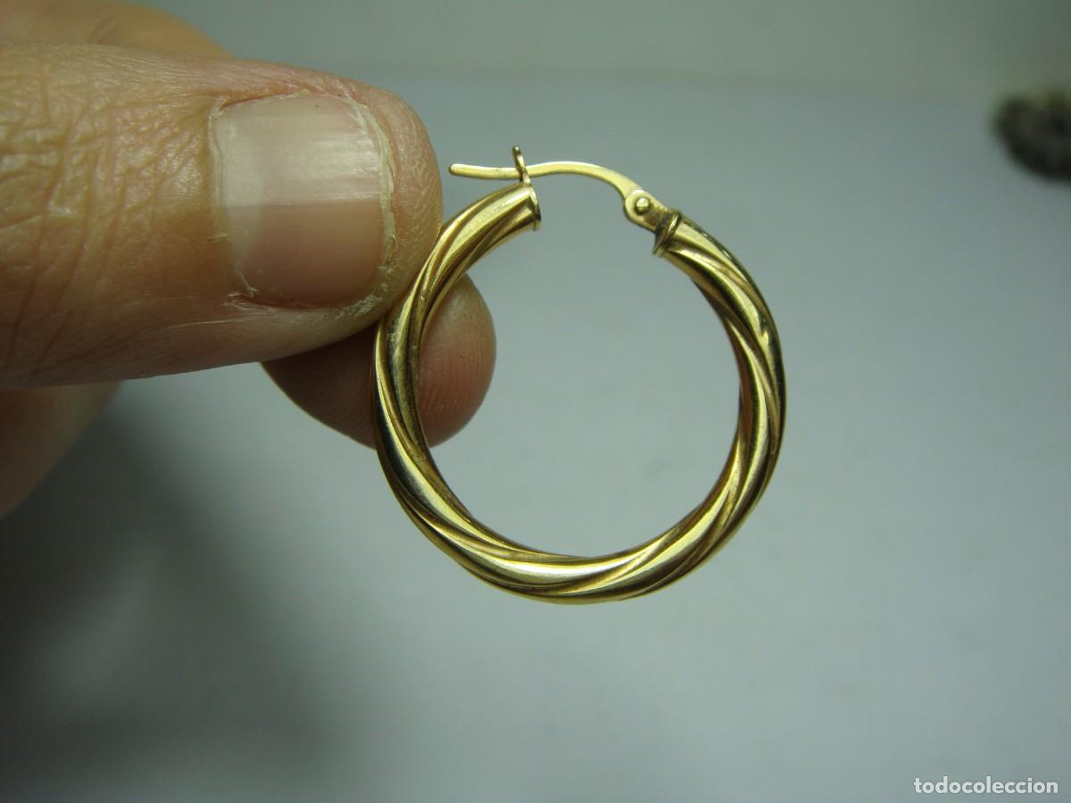 Joyeria: Pendiente argolla en oro de 9k (375) &ndash; 25 mm - Foto 4