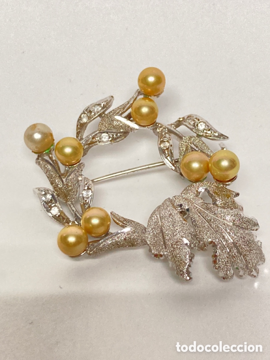 Joyeria: Broche de plata rodiada con perlas - Foto 2
