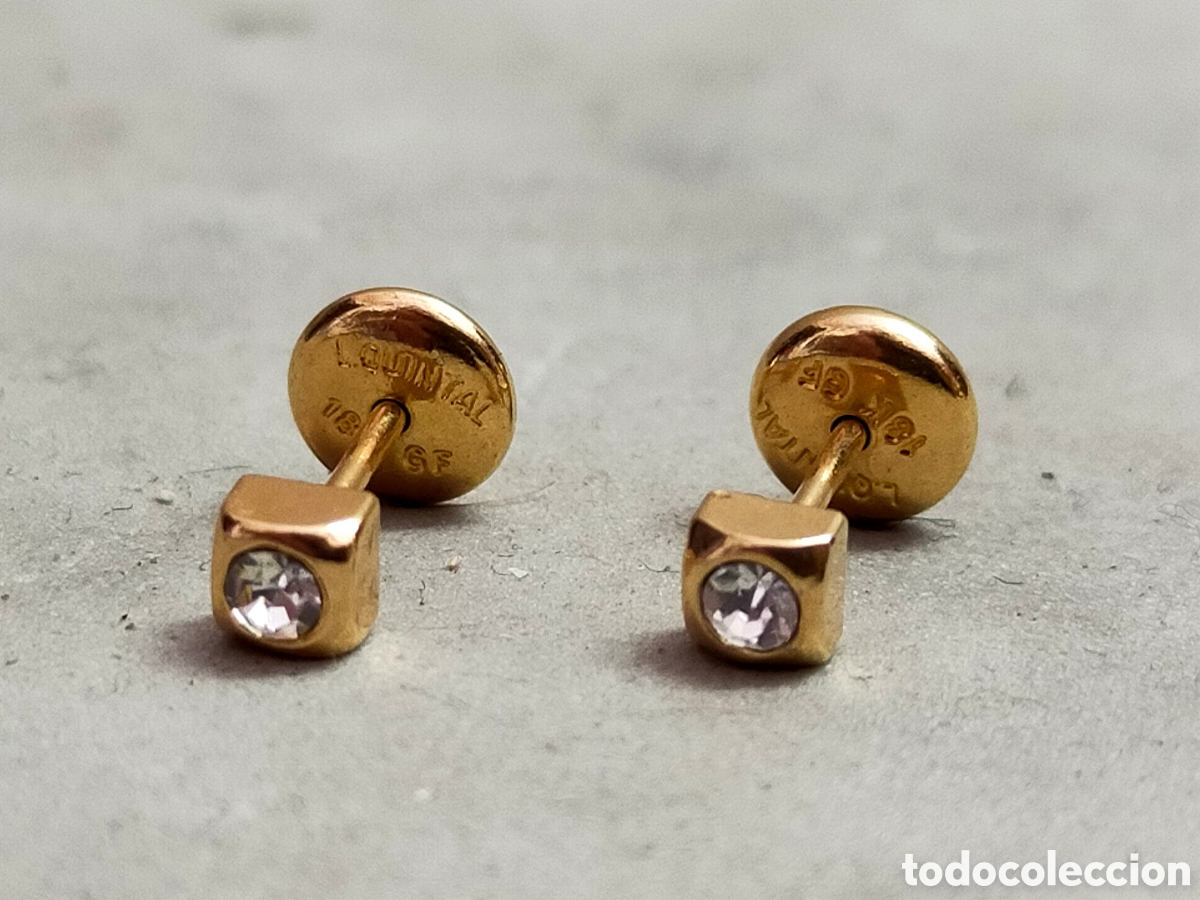 Joyeria: PENDIENTES CON BA&Ntilde;O DE ORO DE 18KT.