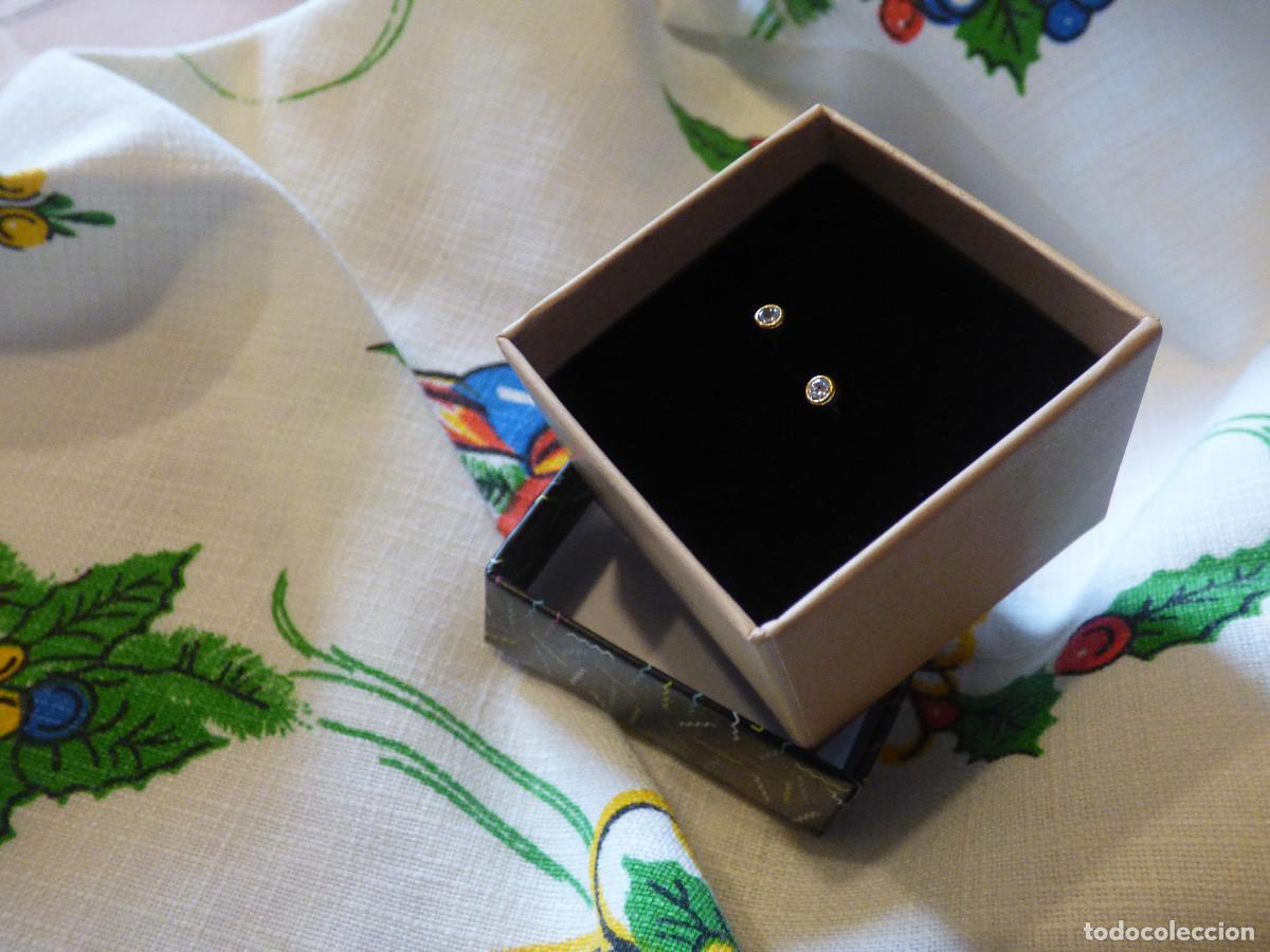 Joyeria: Pendientes circonita,ba&ntilde;o de oro. - Foto 1