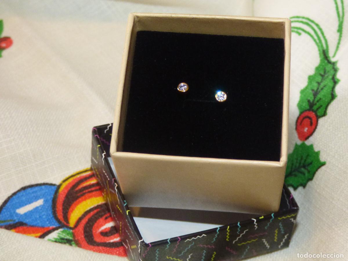 Joyeria: Pendientes circonita,ba&ntilde;o de oro. - Foto 2