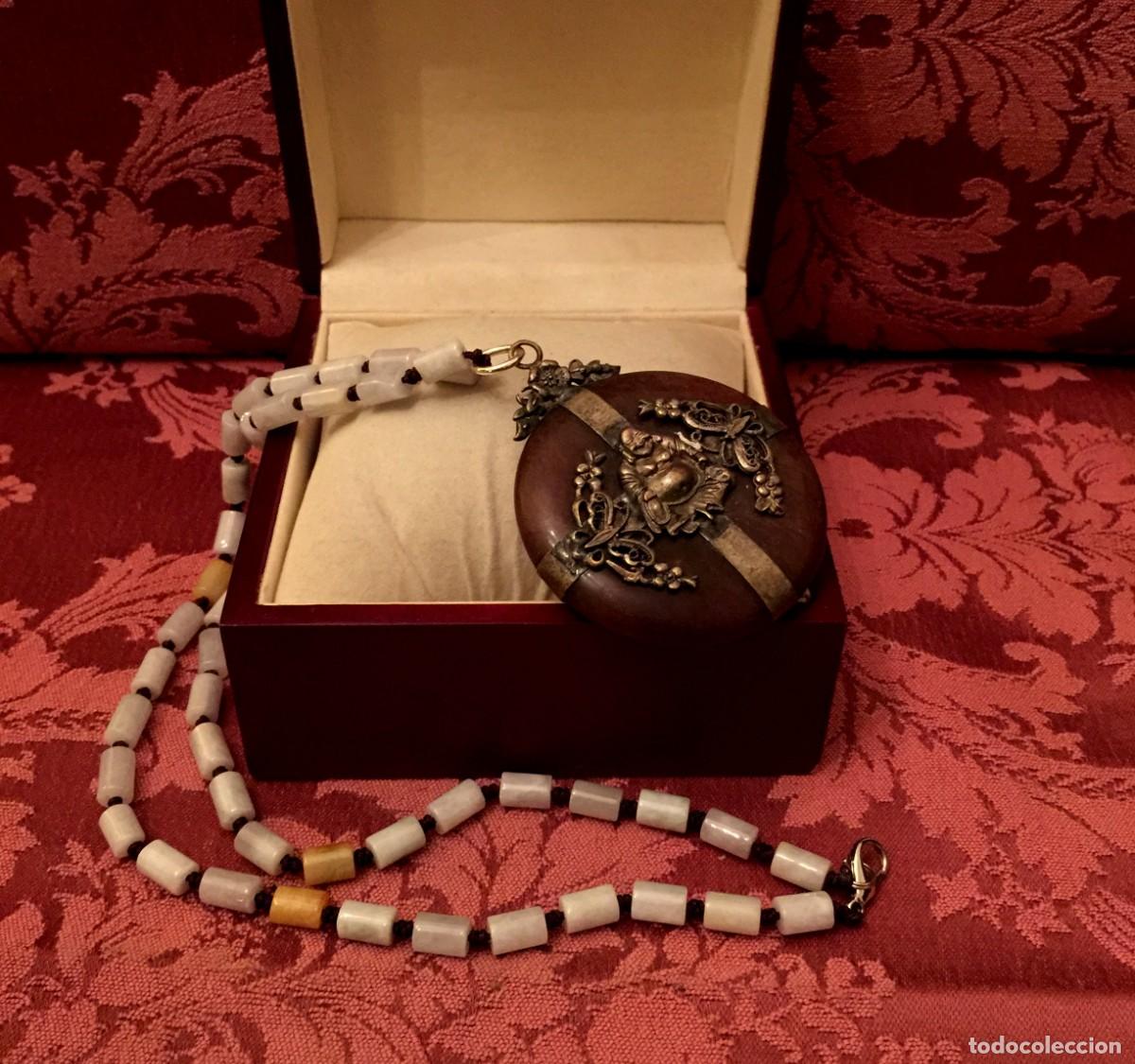 Joyeria: COLLAR DE JADE CON GRAN MEDALL&Oacute;N DE BUDA CON FILIGRANA. - Foto 1