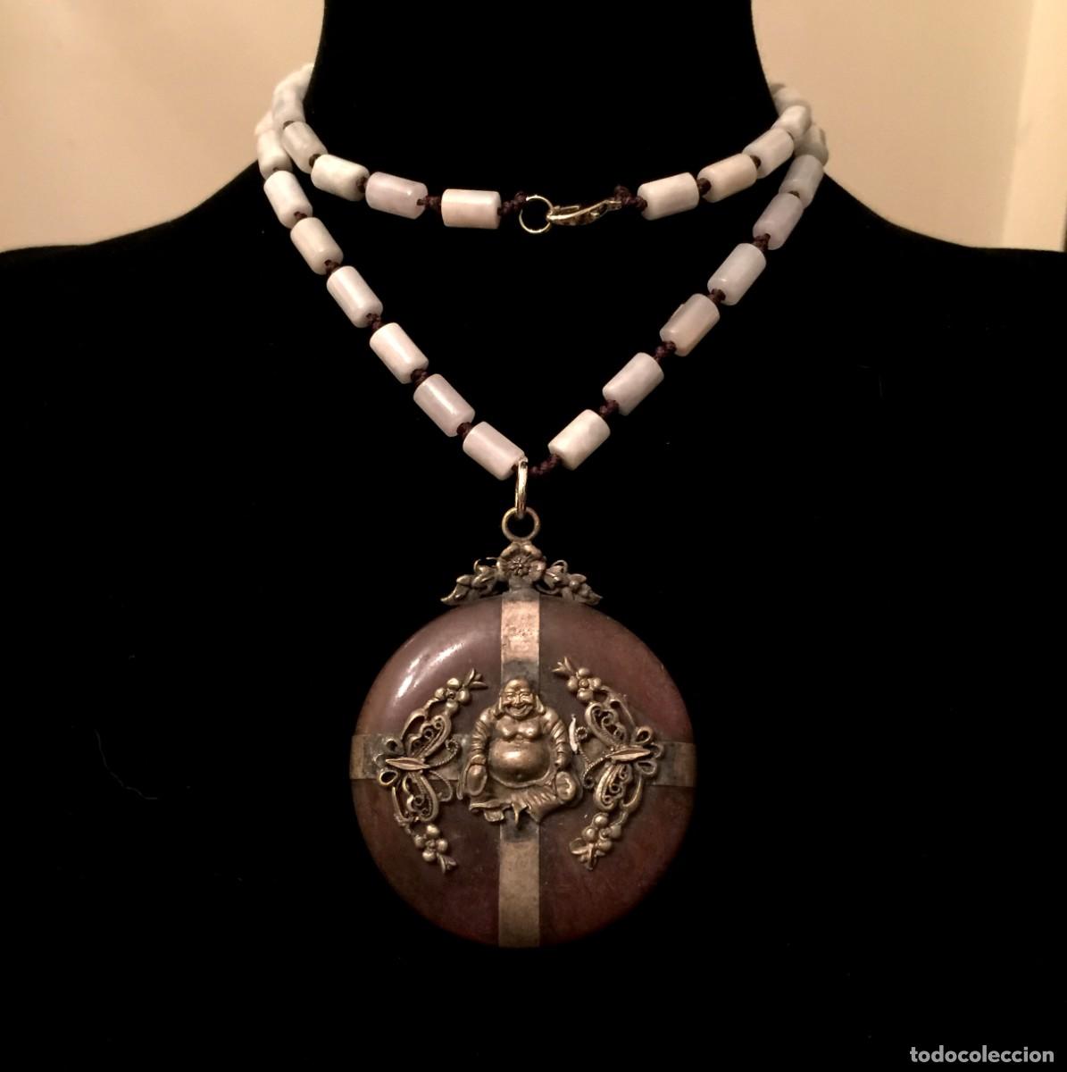 Joyeria: COLLAR DE JADE CON GRAN MEDALL&Oacute;N DE BUDA CON FILIGRANA. - Foto 2