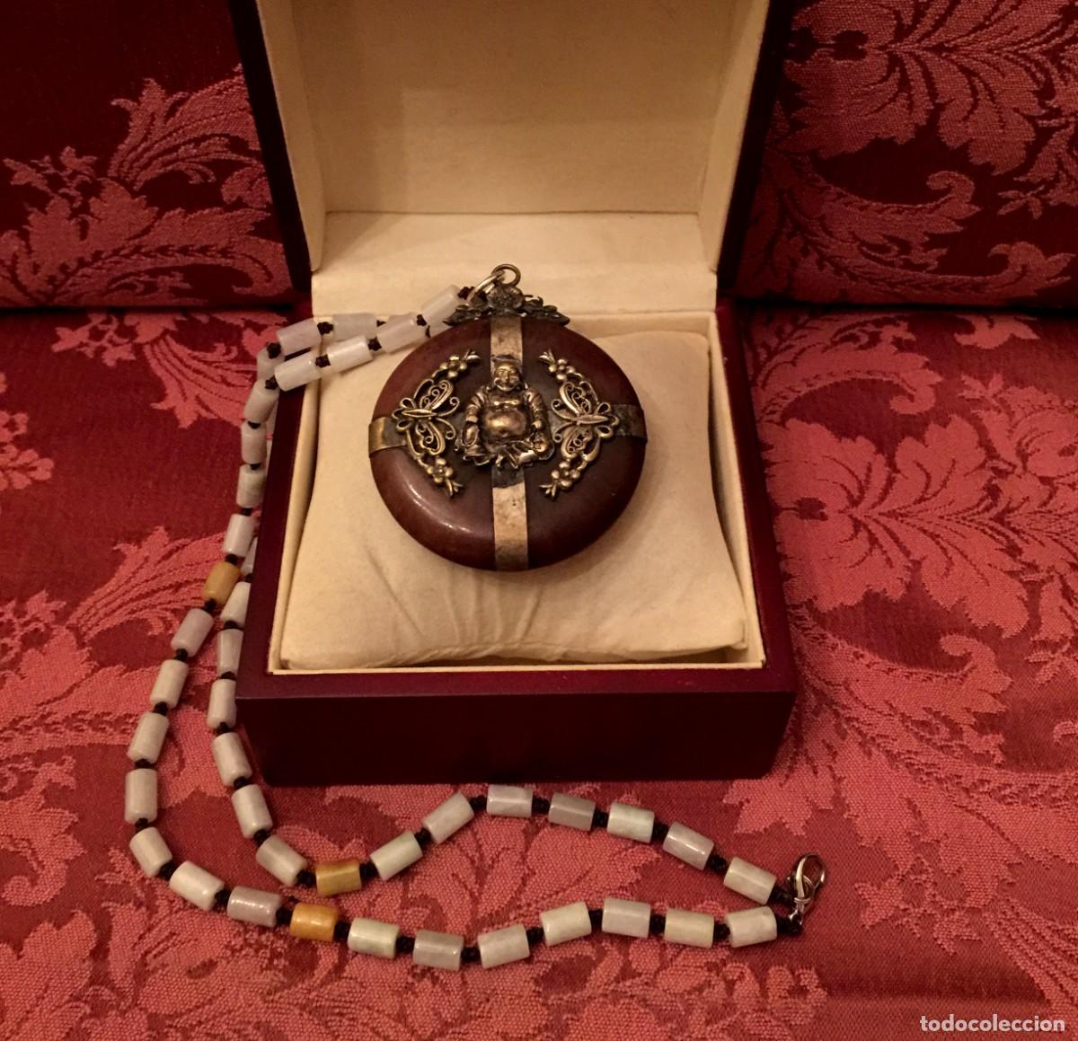 Joyeria: COLLAR DE JADE CON GRAN MEDALL&Oacute;N DE BUDA CON FILIGRANA. - Foto 3