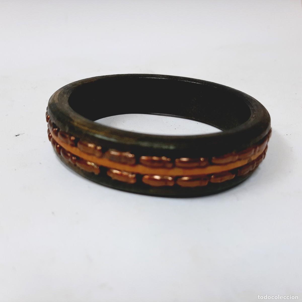 Joyeria: Pulsera esclava vintage de madera y cobre(2.3) - Foto 3