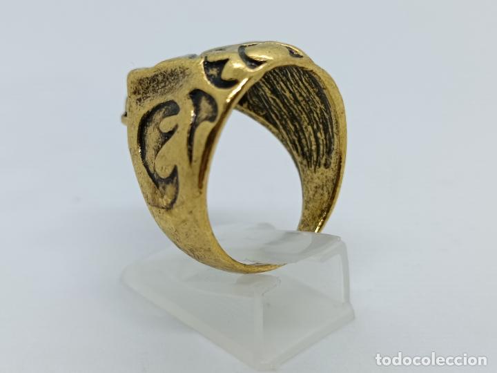 Joyeria: 0riginal anillo con forma de calavera y p&aacute;tina de bronce. - Foto 5