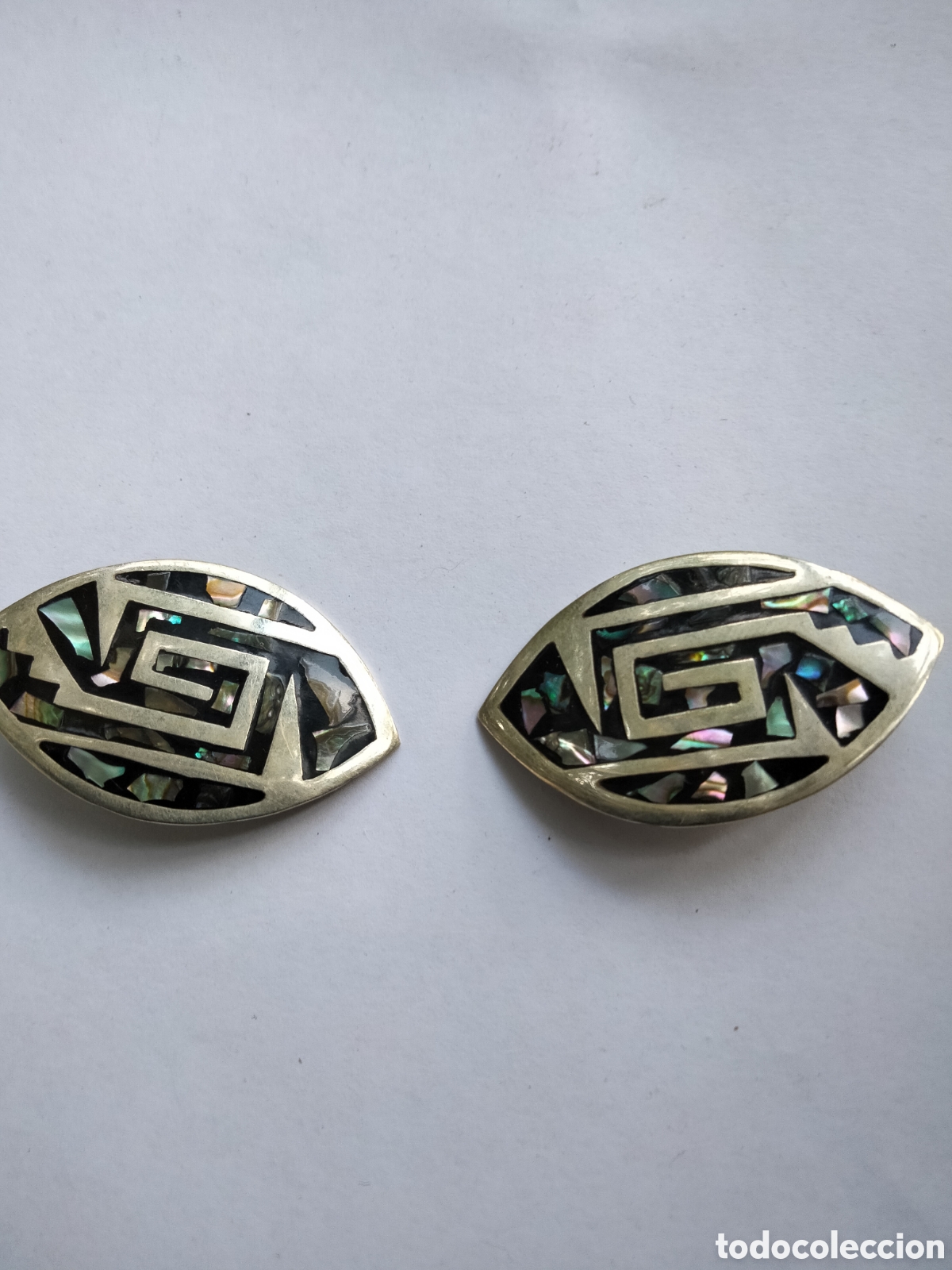 Joyeria: Pendientes de plata y abalone ,madre perla natural, Mexico - Foto 3