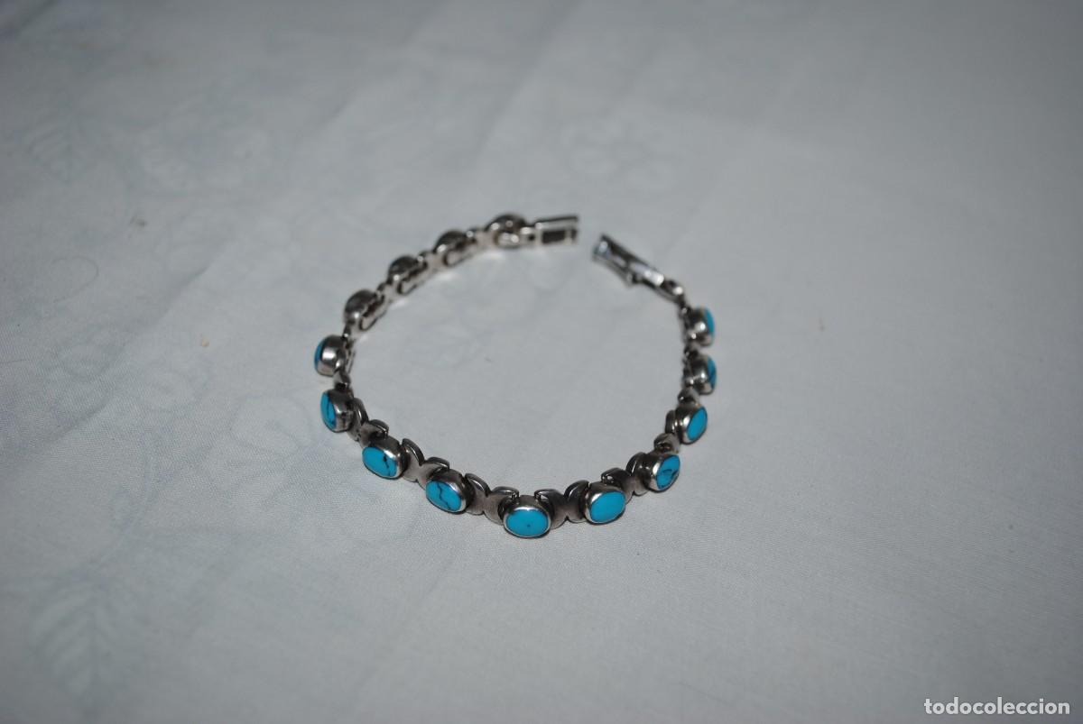 Joyeria: PULSERA DE PLATA Y PIEDRAS CELESTES . - Foto 1