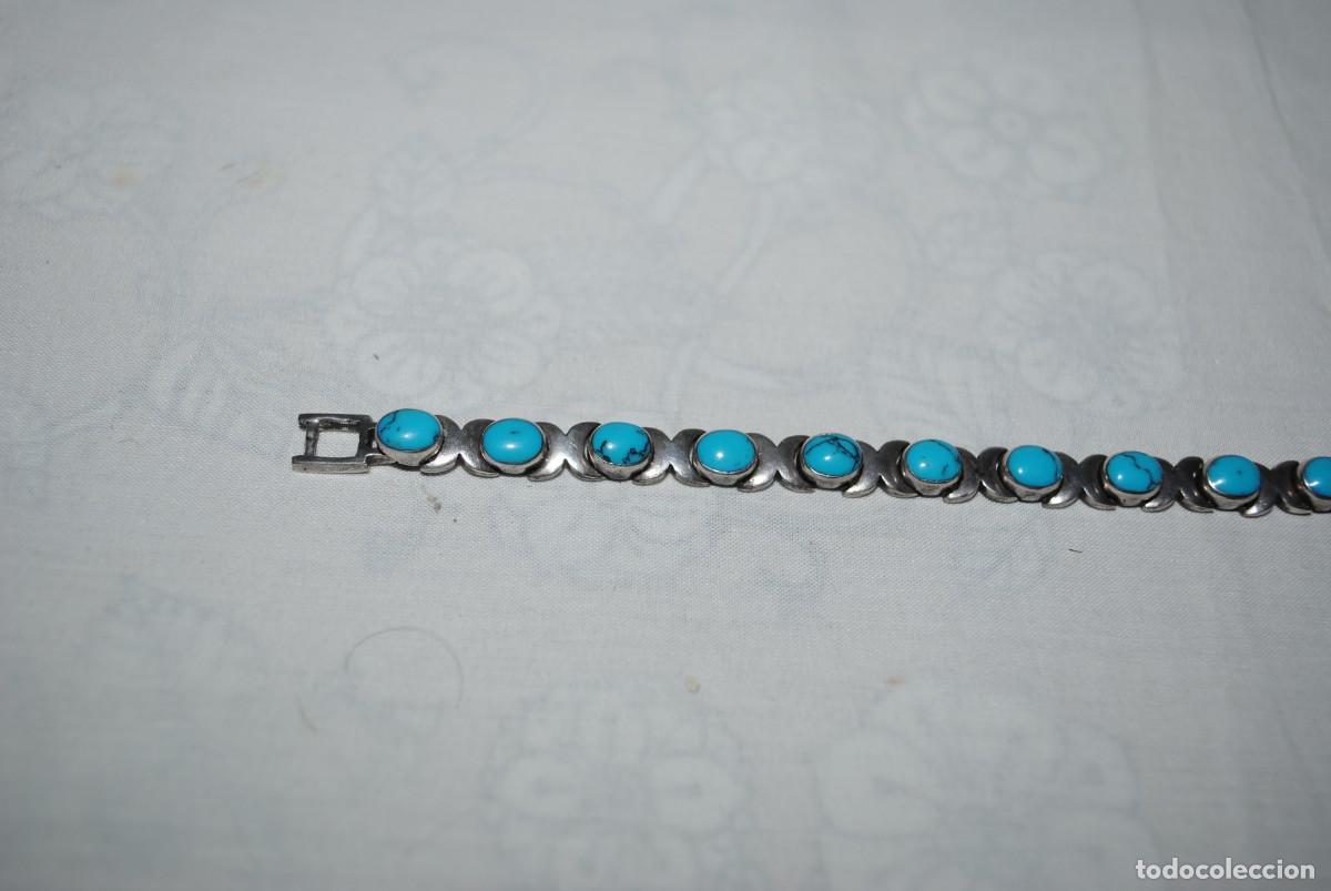 Joyeria: PULSERA DE PLATA Y PIEDRAS CELESTES . - Foto 3
