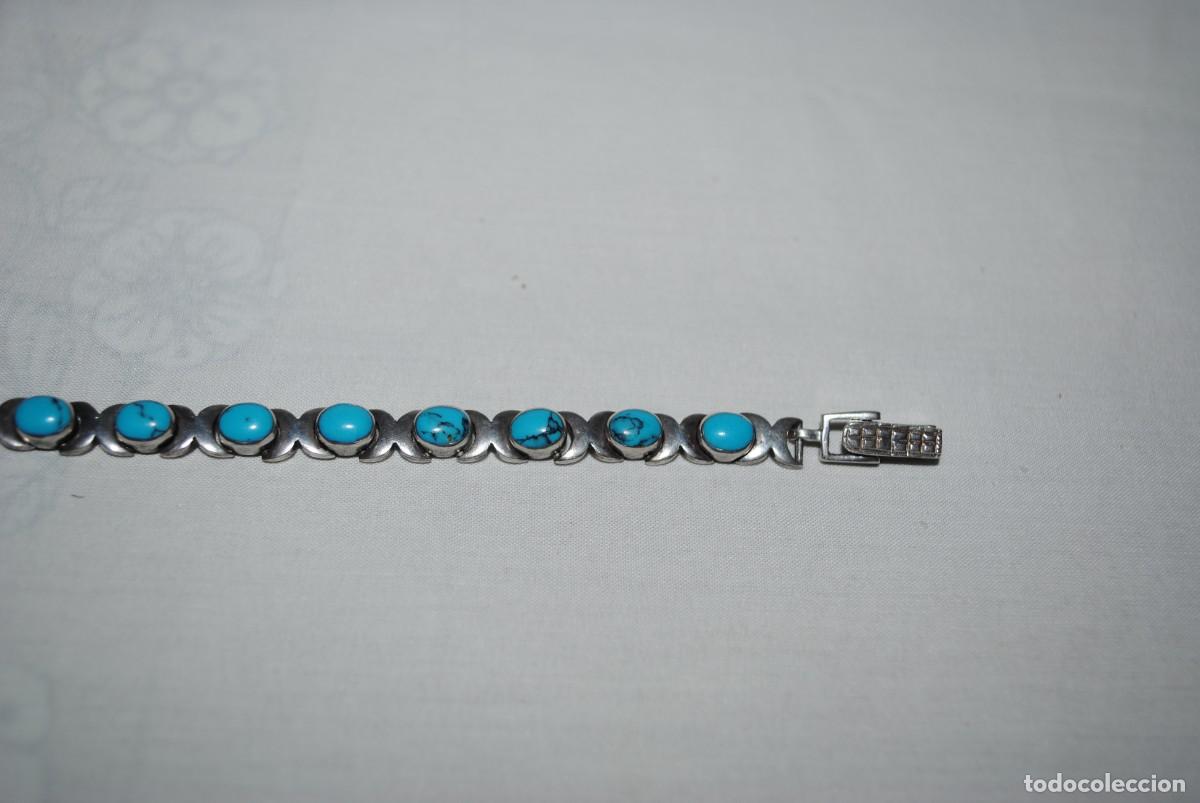 Joyeria: PULSERA DE PLATA Y PIEDRAS CELESTES . - Foto 4