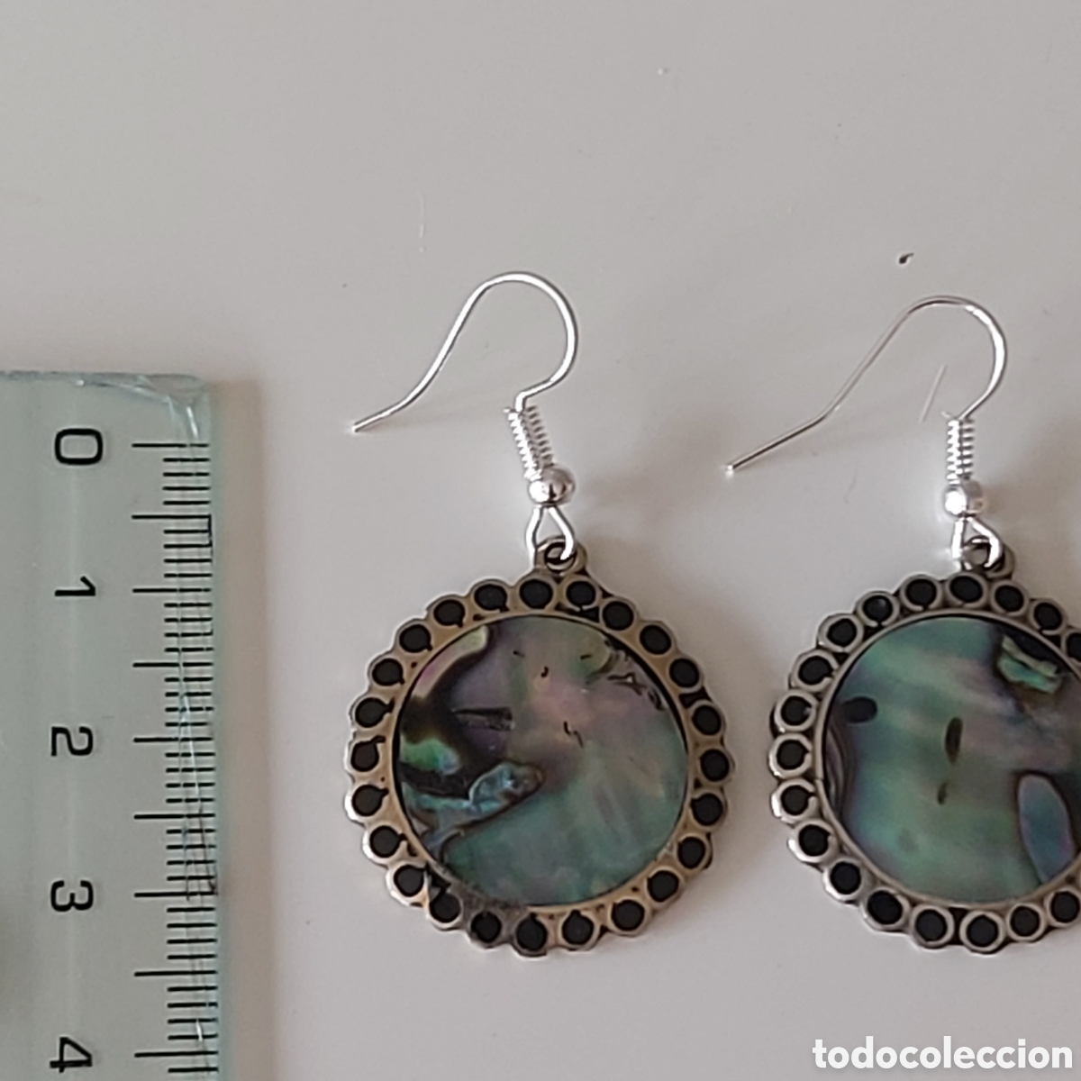 Joyeria: FANT&Aacute;STICOS PENDIENTES DE NACAR DE M&Eacute;XICO. REF S2 P N 8 BI - Foto 4