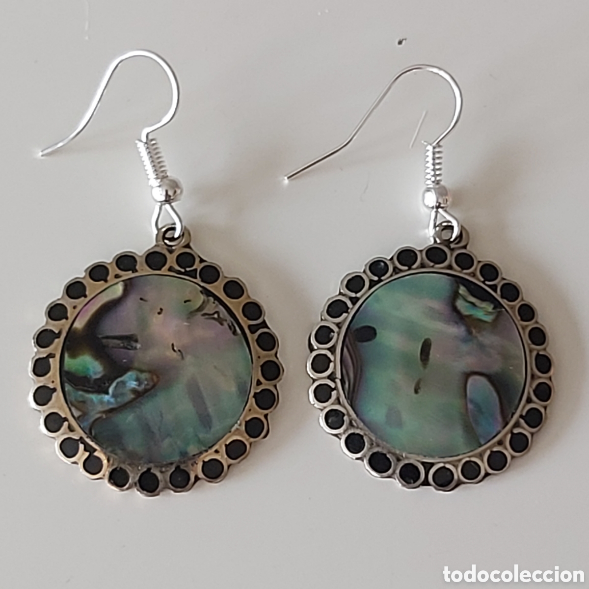 Joyeria: FANT&Aacute;STICOS PENDIENTES DE NACAR DE M&Eacute;XICO. REF S2 P N 8 BI - Foto 1