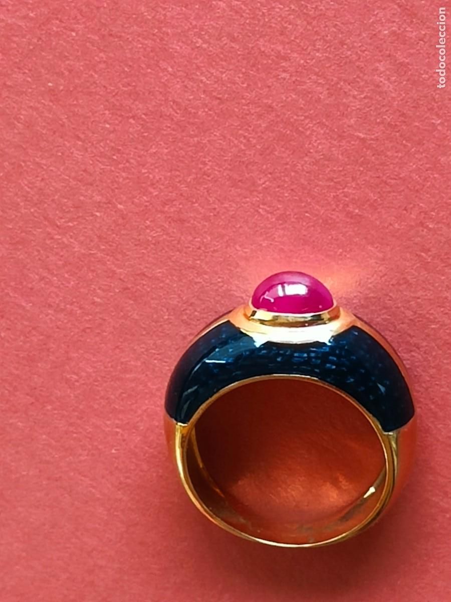 Joyeria: ANILLO ORO 18K ESMALTE Y RUB&Iacute; - Foto 5
