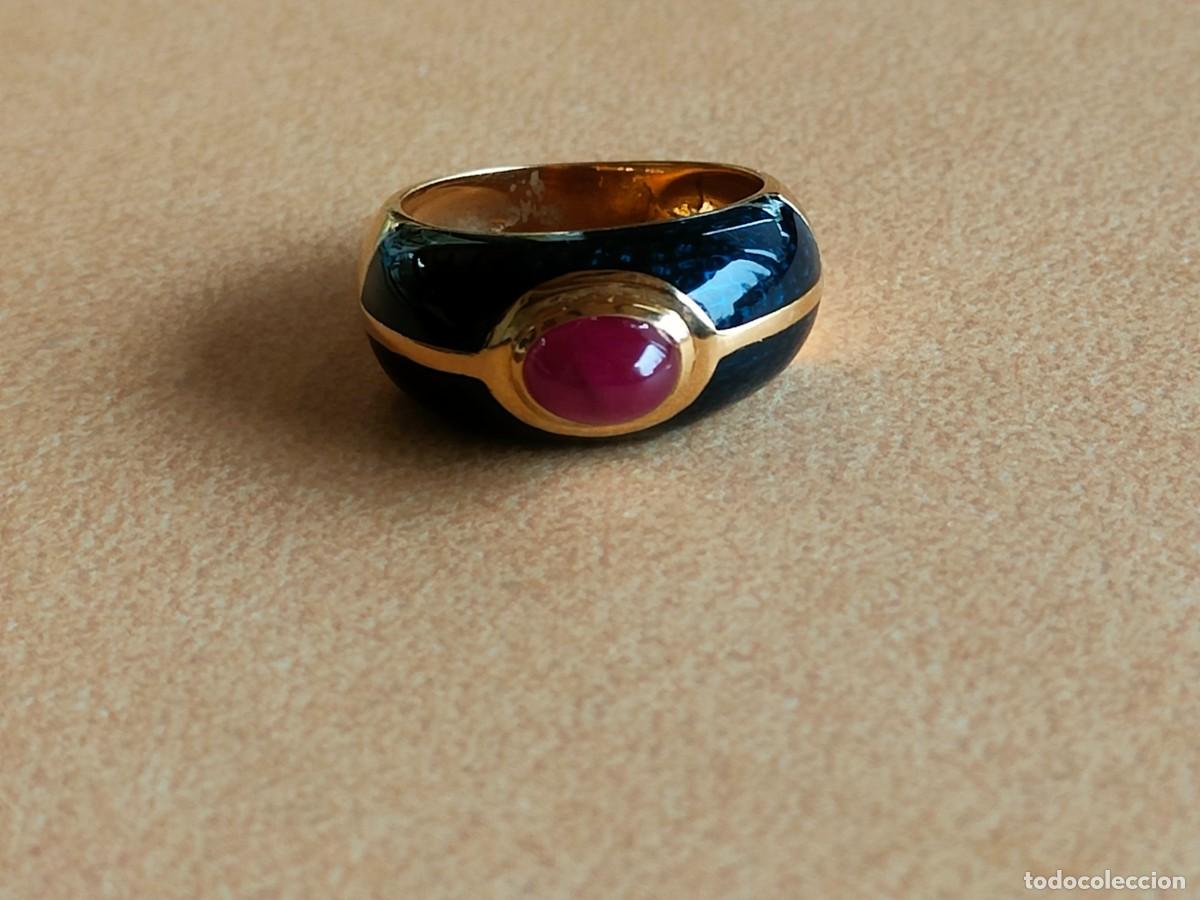 Joyeria: ANILLO ORO 18K ESMALTE Y RUB&Iacute; - Foto 6