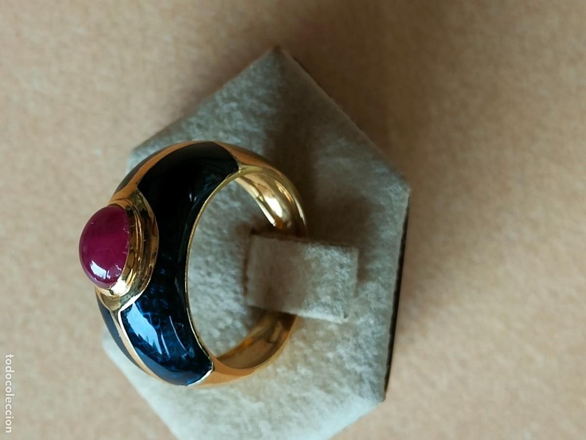 Joyeria: ANILLO ORO 18K ESMALTE Y RUB&Iacute; - Foto 9