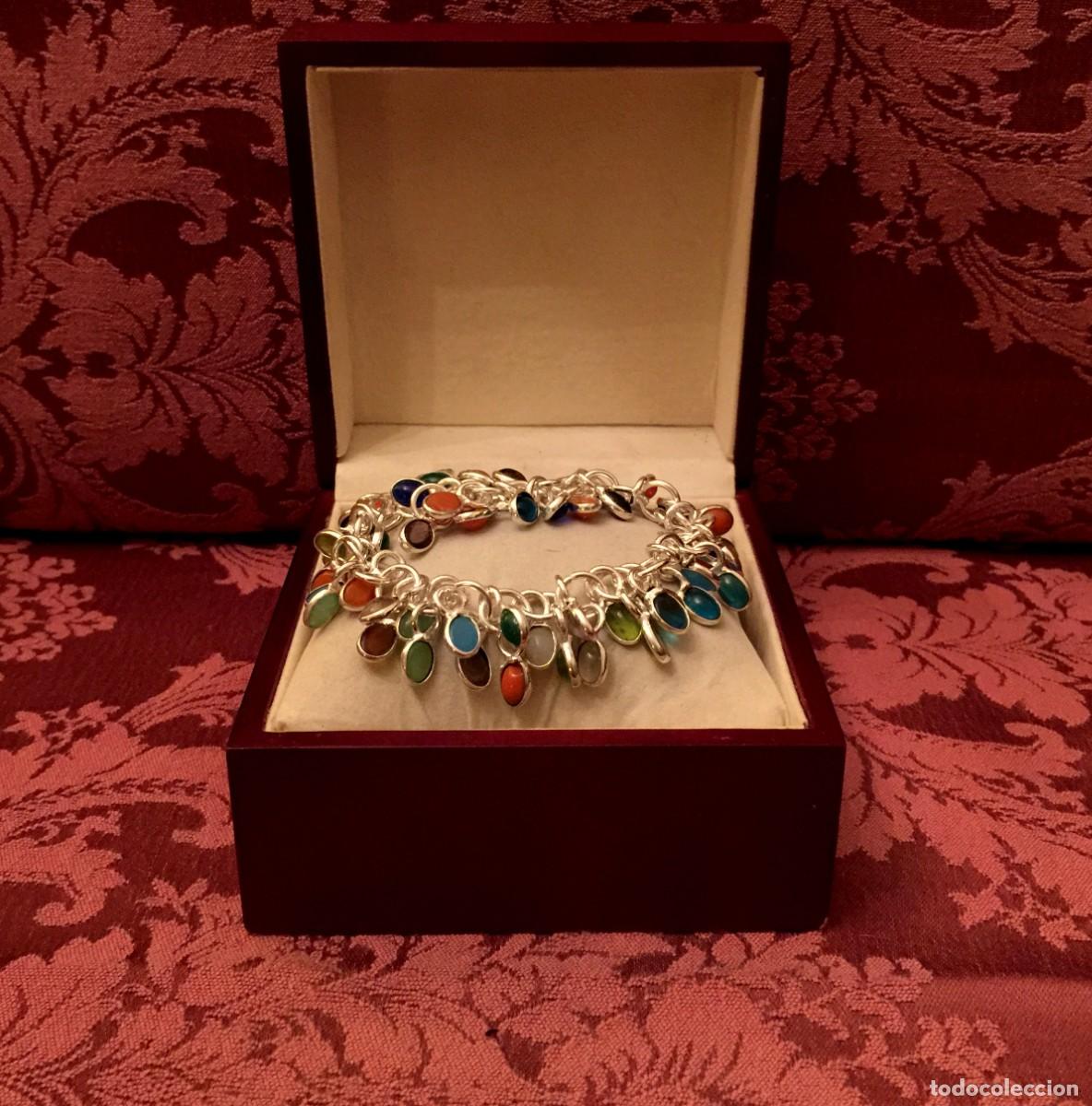 Joyeria: PULSERA CON COLGANTES DE MULTIGEMAS - 42 GRAMOS. - Foto 1