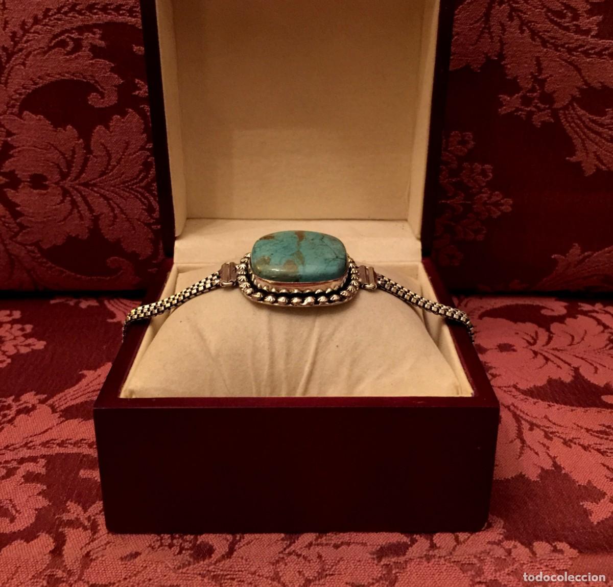 Joyeria: PULSERA CON TURQUESA CENTRAL NATURAL - 30 GRAMOS. - Foto 4