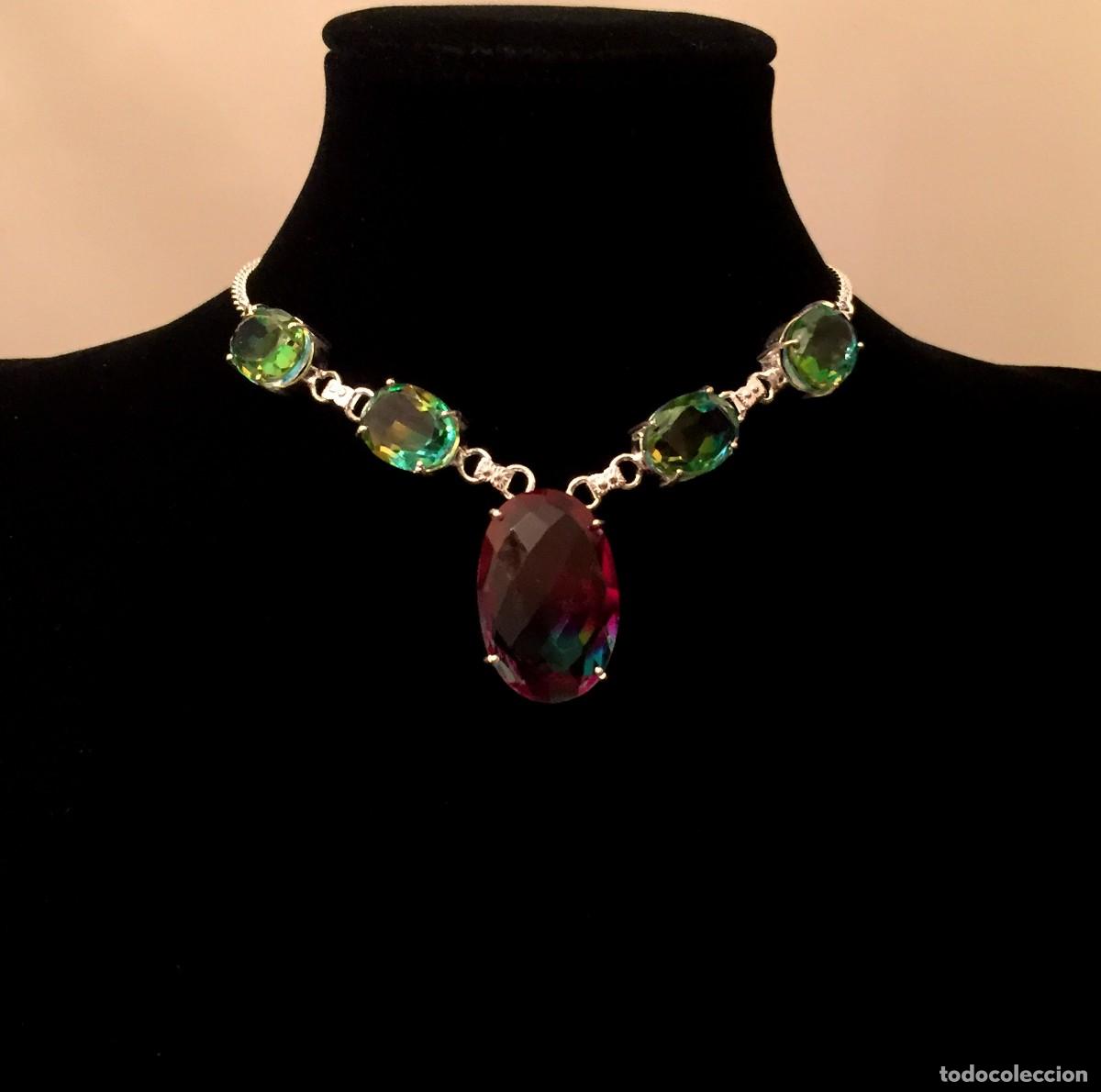 Joyeria: GARGANTILLA CON TURMALINAS TALLADAS - 32 GRAMOS. - Foto 2
