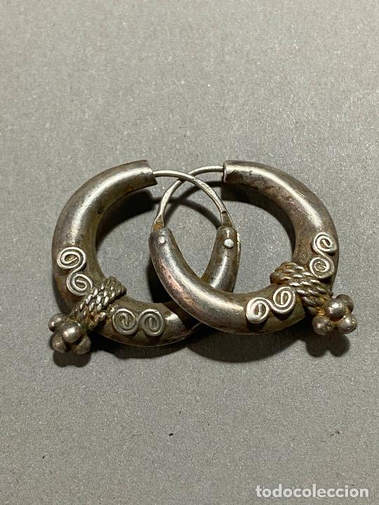 Joyeria: 130.- Antique Art Deco 925 Sterling Silver Byzantine Bali hoop