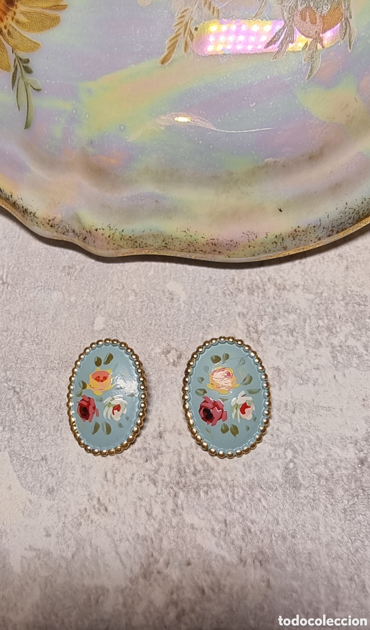 Gioielleria: Pendiente Vintage A&ntilde;os 70 Pintados a Mano