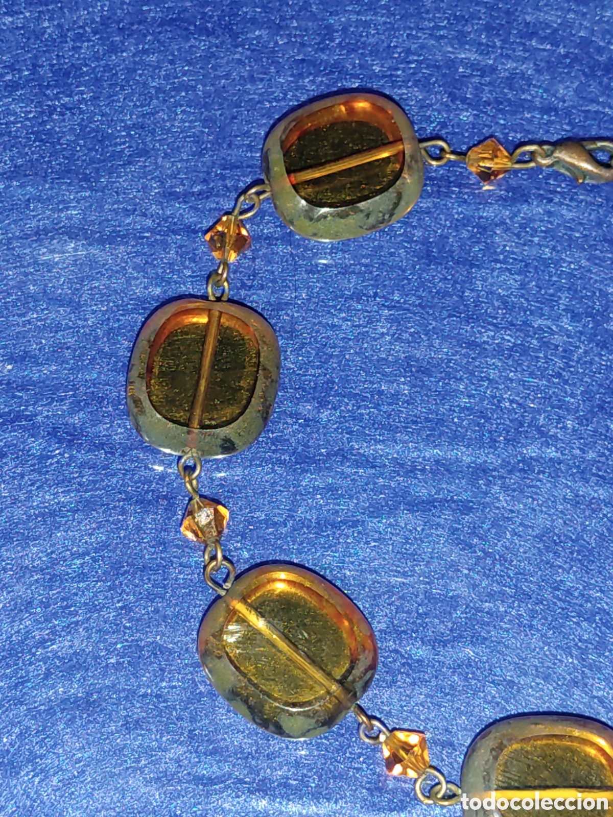 Joyeria: Pulsera de cristal de murano &aacute;mbar, vintage. - Foto 3