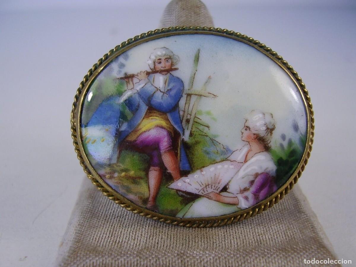 Joyeria: Broche de porcelana, finales siglo XIX - Foto 1