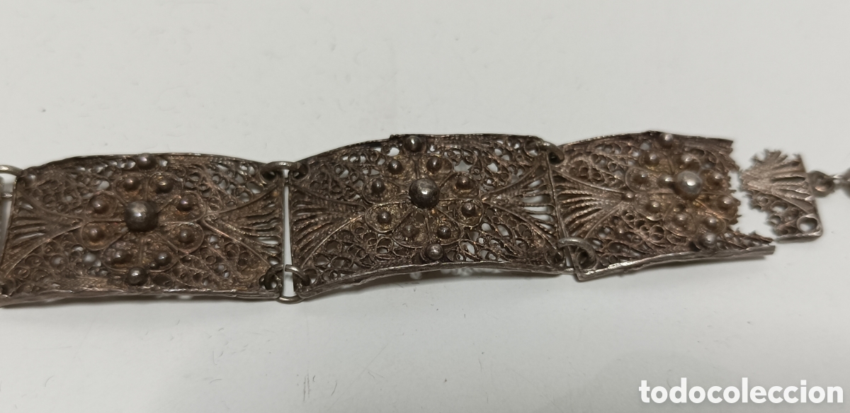 Joyeria: Antigua pulsera filigrana de plata - Foto 3