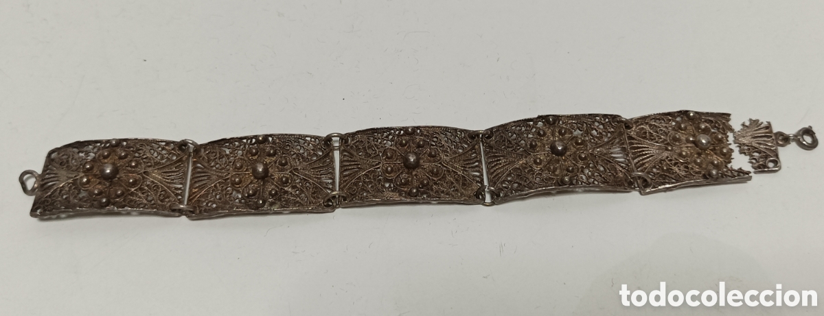 Joyeria: Antigua pulsera filigrana de plata - Foto 1