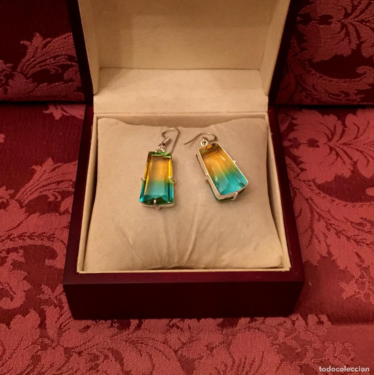 Joyeria: PENDIENTES CON TURMALINAS TALLADAS - 12 GRAMOS. - Foto 2