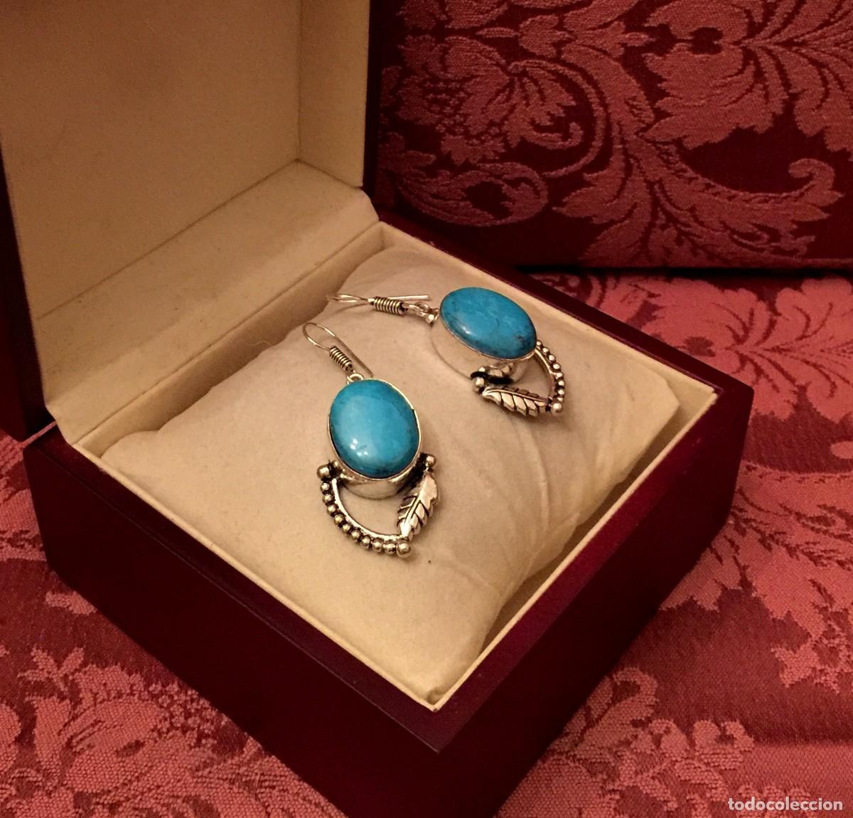 Joyeria: PENDIENTES CON TURQUESAS NATURALES - 17 GRAMOS. - Foto 1