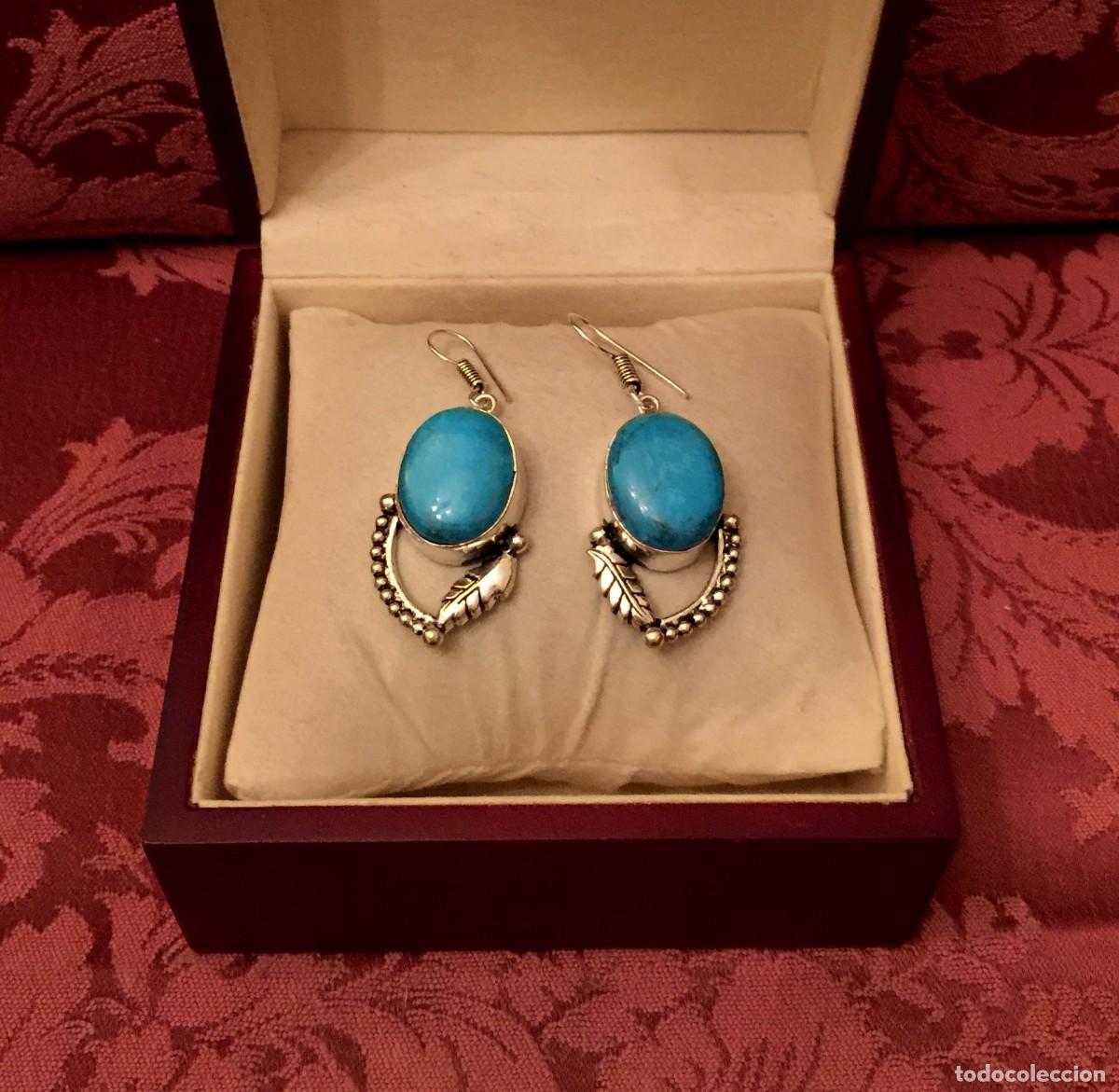 Joyeria: PENDIENTES CON TURQUESAS NATURALES - 17 GRAMOS. - Foto 2