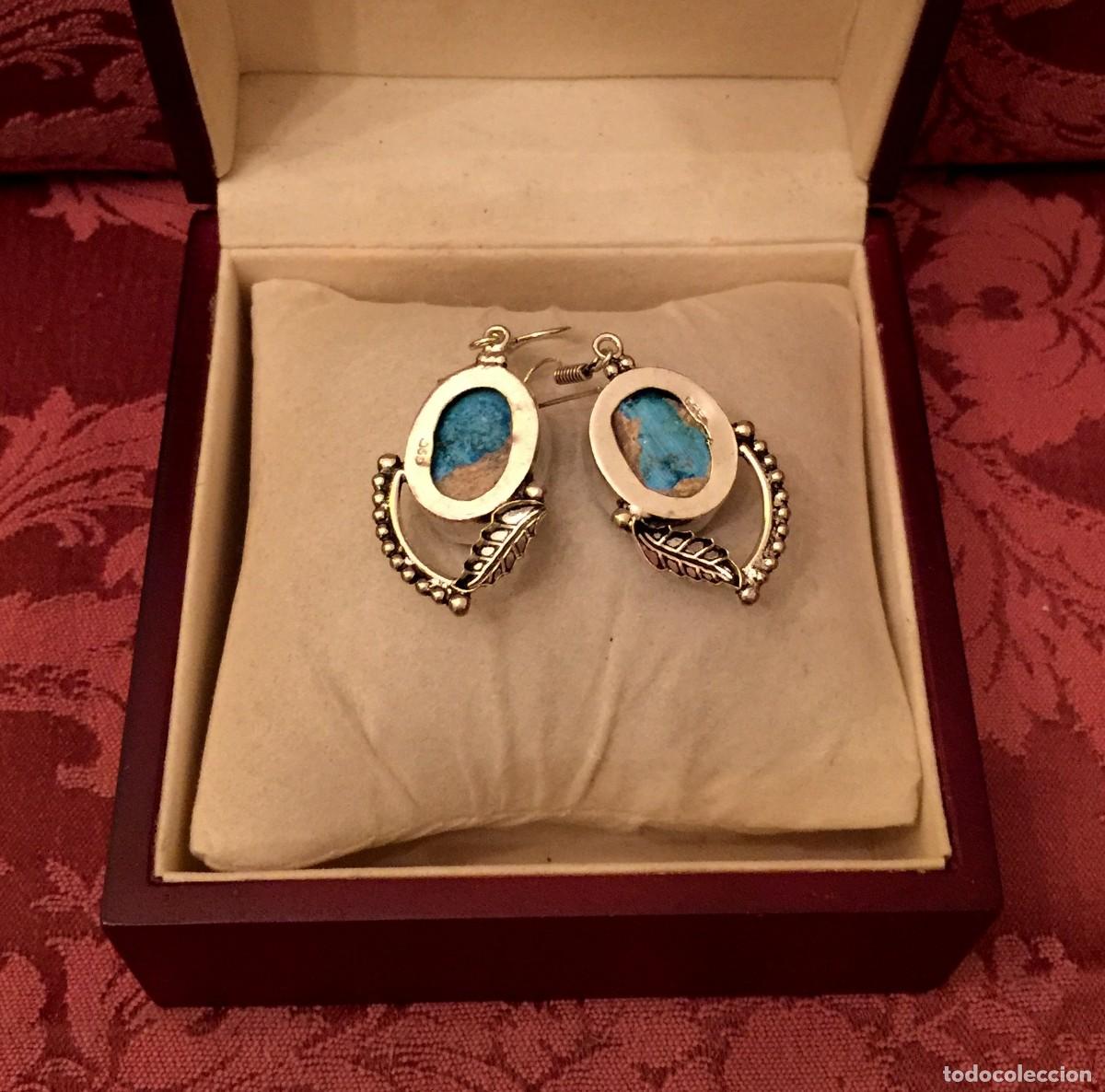 Joyeria: PENDIENTES CON TURQUESAS NATURALES - 17 GRAMOS. - Foto 3