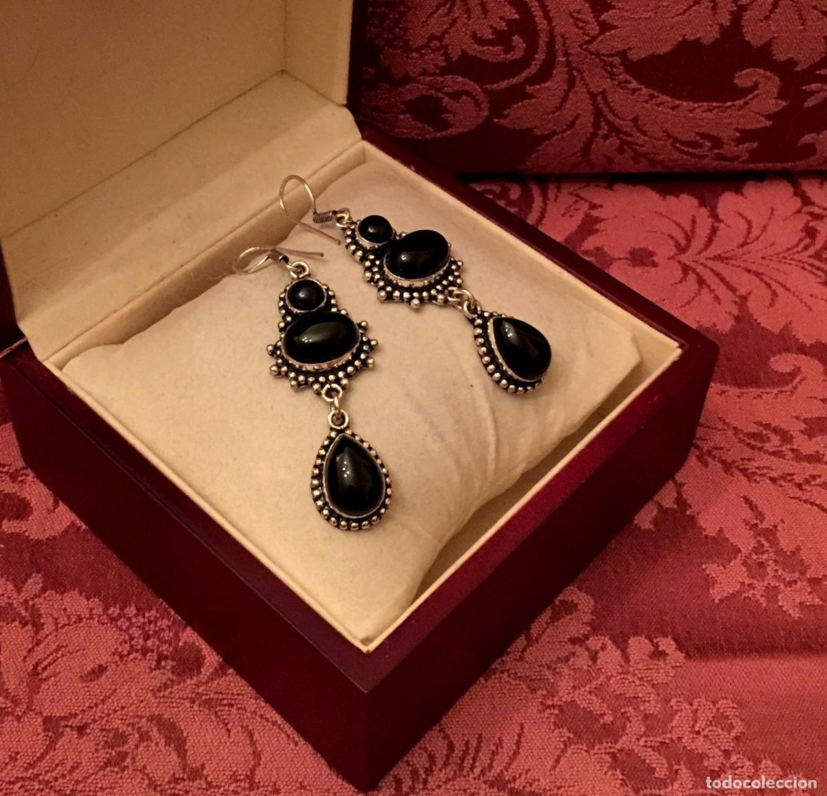 Joyeria: PENDIENTES LARGOS CON ONIX - 19 GRAMOS. - Foto 1