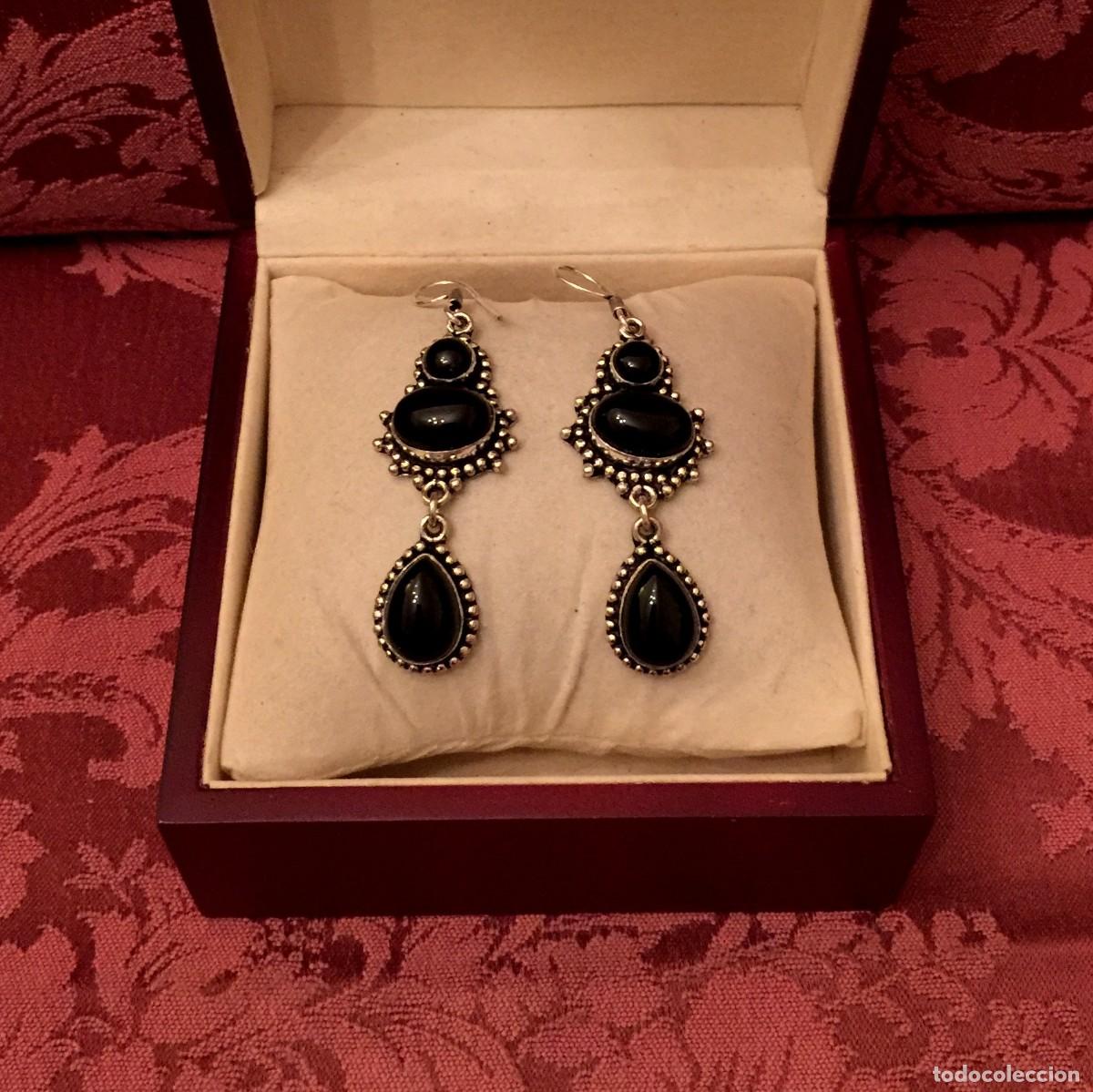 Joyeria: PENDIENTES LARGOS CON ONIX - 19 GRAMOS. - Foto 2