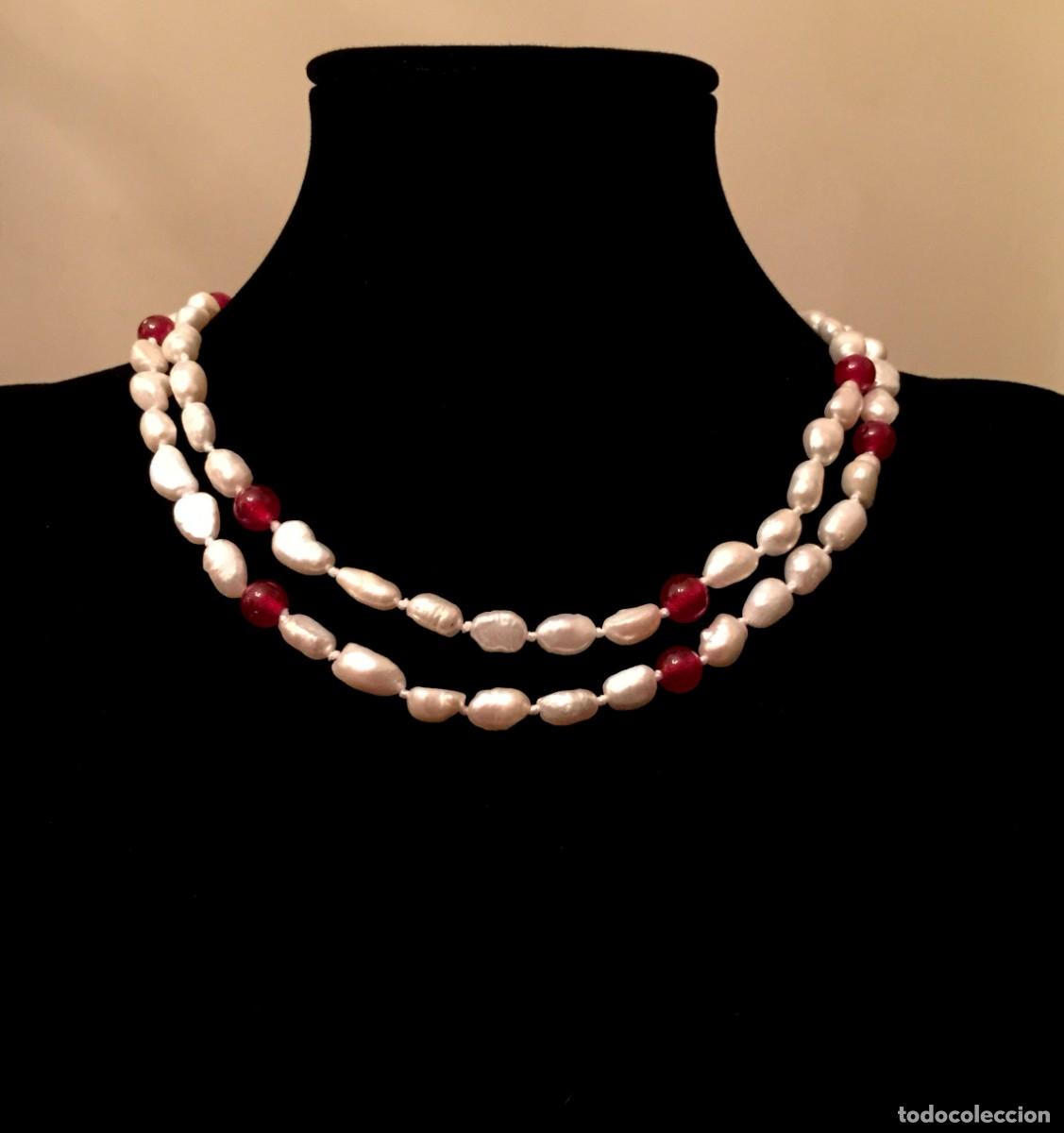 Joyeria: COLLAR LARGO DE PERLAS BARROCAS Y JADE - 90 CM - Foto 2